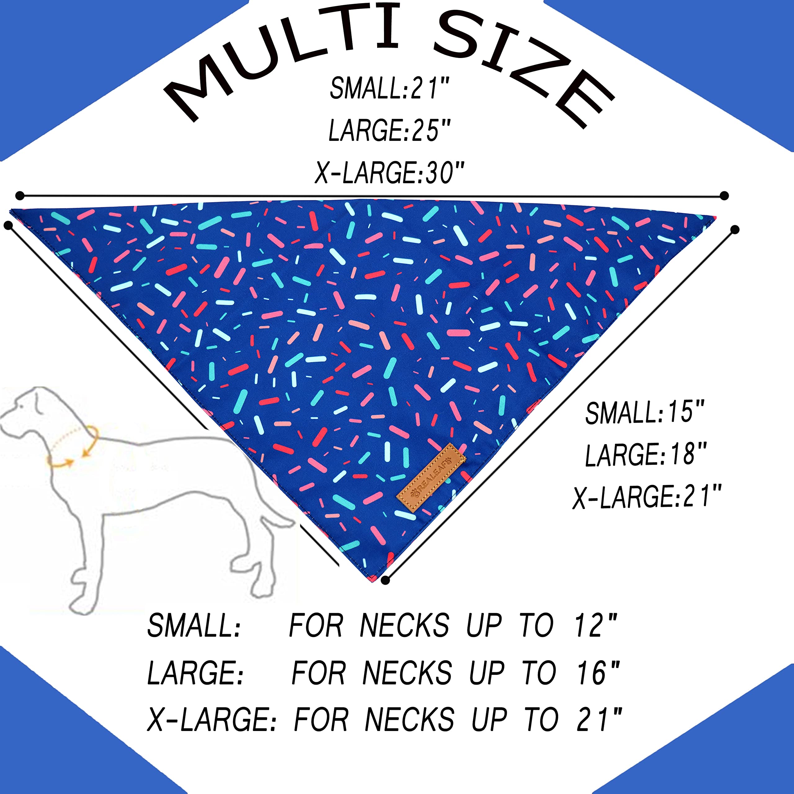 Realeaf Dog Birthday Bandanas 2 Pack, Dog Birthday Party Supplies, Blue And Pink Bandana, Triangle Reversible Pet Scarf For Boy