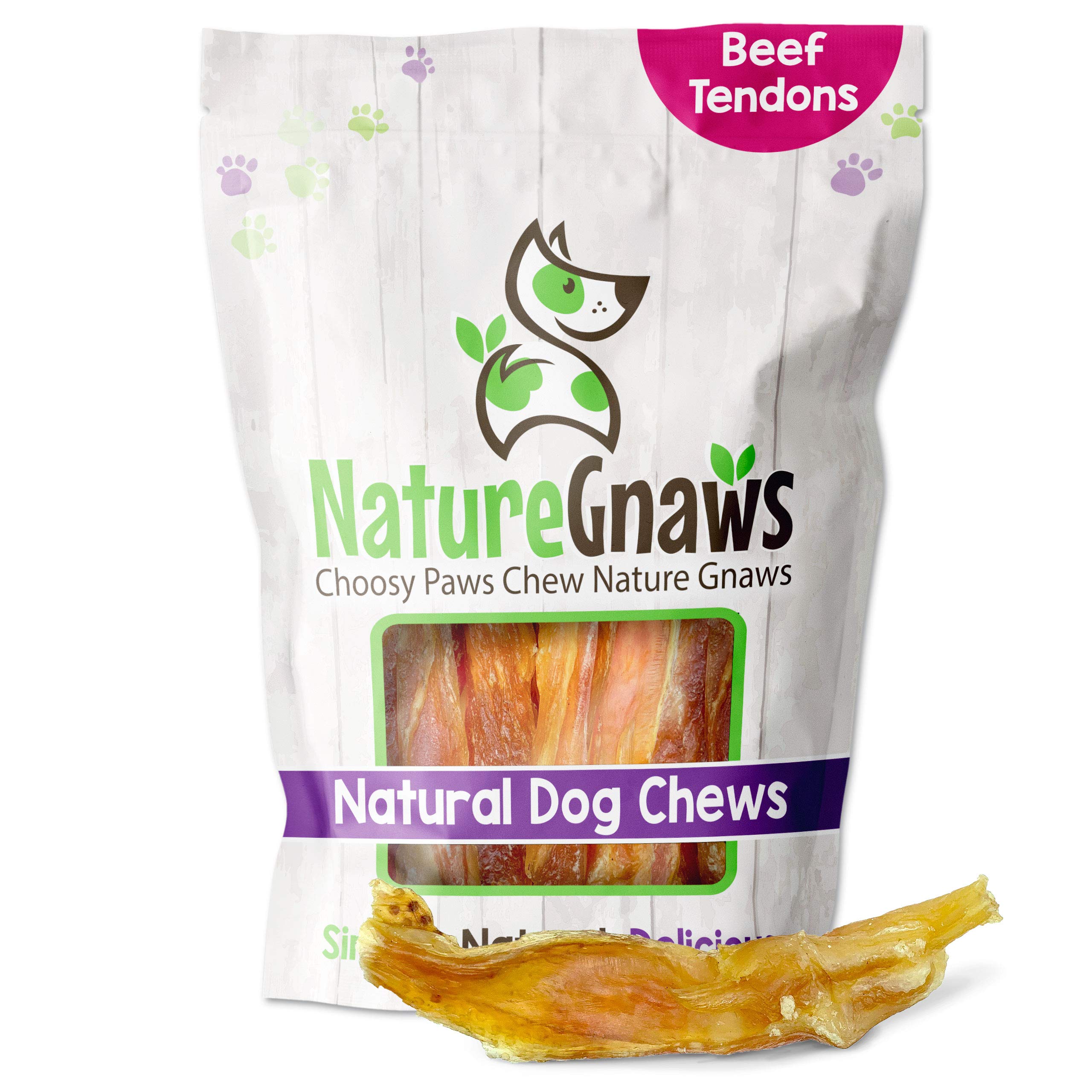 Nature Gnaws - Tendons for Dogs - Premium Natural Beef Dental Sticks - Single Ingredient - Long Lasting Tasty Dog Chew Treats - 