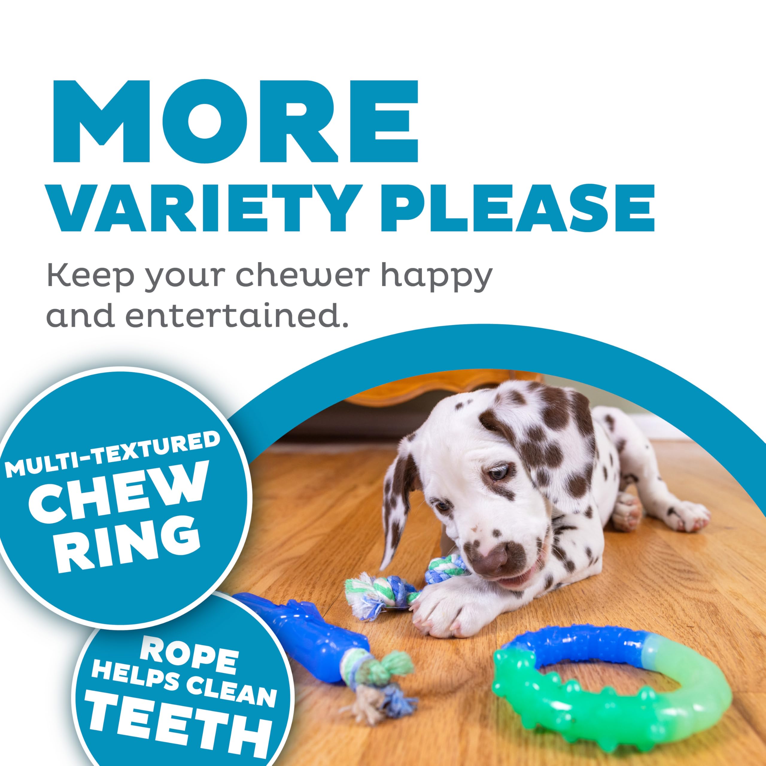 Outward Hound Orka Puppy Dental Chew Toys For Small Dogs & Teething Puppies - 3 Pack