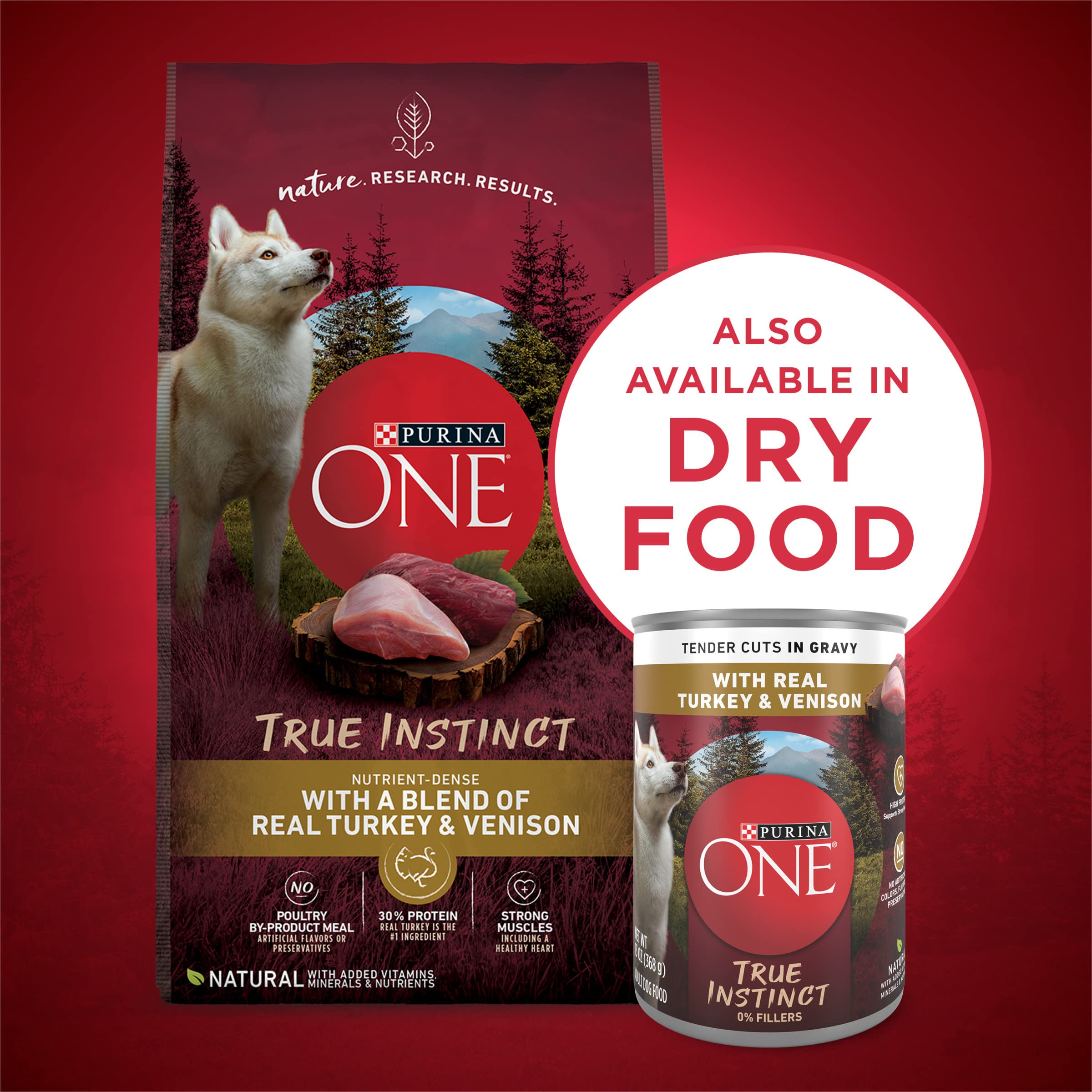 Purina ONE High Protein Wet Dog Food True Instinct Tender Cuts in Dog Food Gravy With Real Turkey and Venison - (Pack of 12) 13