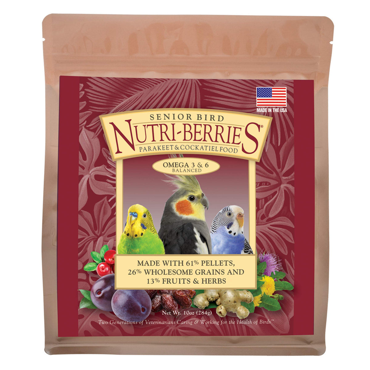 Lafeber'S Senior Bird Nutri-Berries Pet Bird Food, Made With Non-Gmo And Human-Grade Ingredients, For Parakeets & Cockatiels, 3 