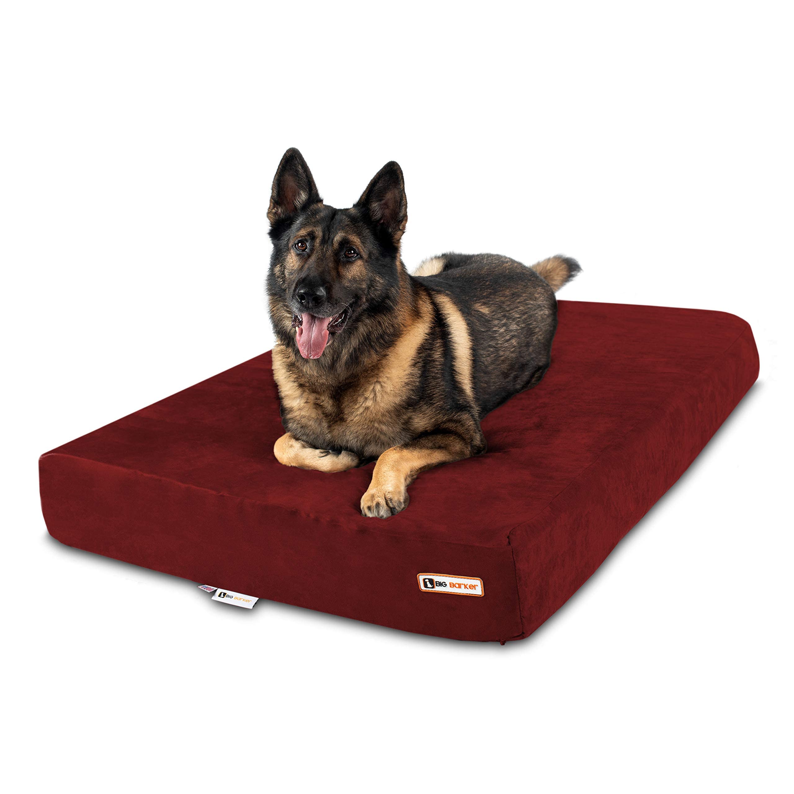 Barker Beds Sleek Extra Large Dog Bed (Xl, Burgundy) - 7' Thick Soft & Comfortable Orthopedic Cushion - Xl Dog Bed - Durable & 