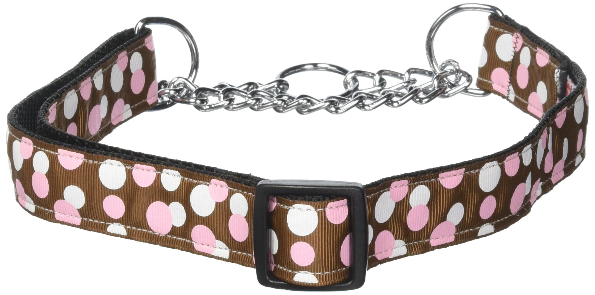 Mirage Pet Products Martingale Confetti Dots Nylon Collar, Large, Chocolate