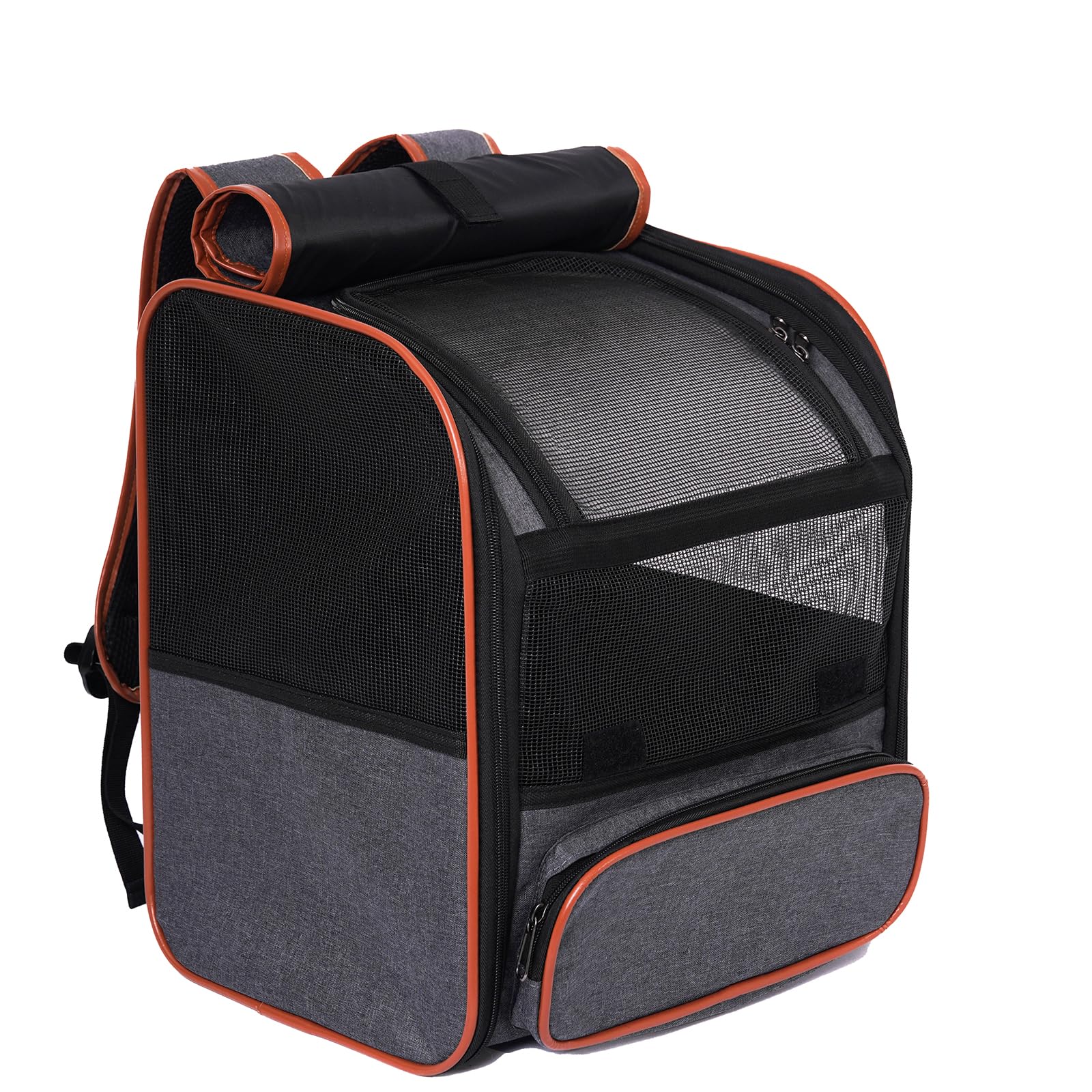 Pesen Cat Backpack Carrier, Breathable & Foldable Pet Carriers for Cats, Small Dogs and Rabbits Under 15 lbs, Airline Approved D