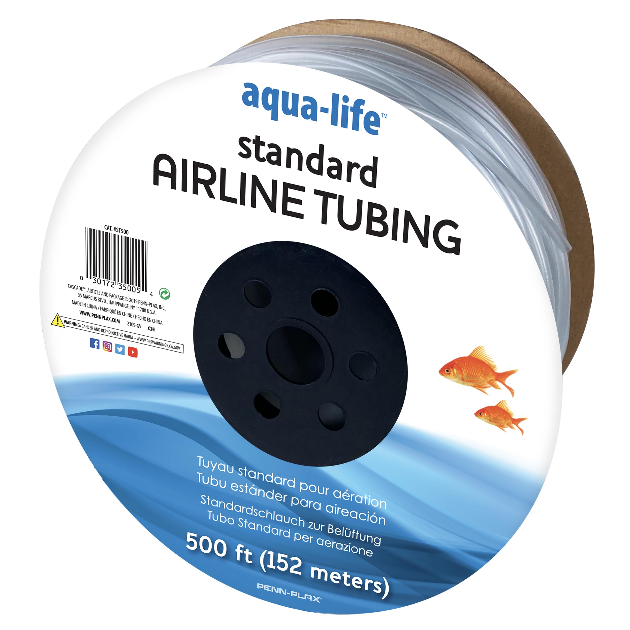 Penn-Plax Standard Airline Tubing For Aquariums – Clear And Flexible – Resists Kinking – Safe For Freshwater And Saltwater Fish Tanks – 500 Feet
