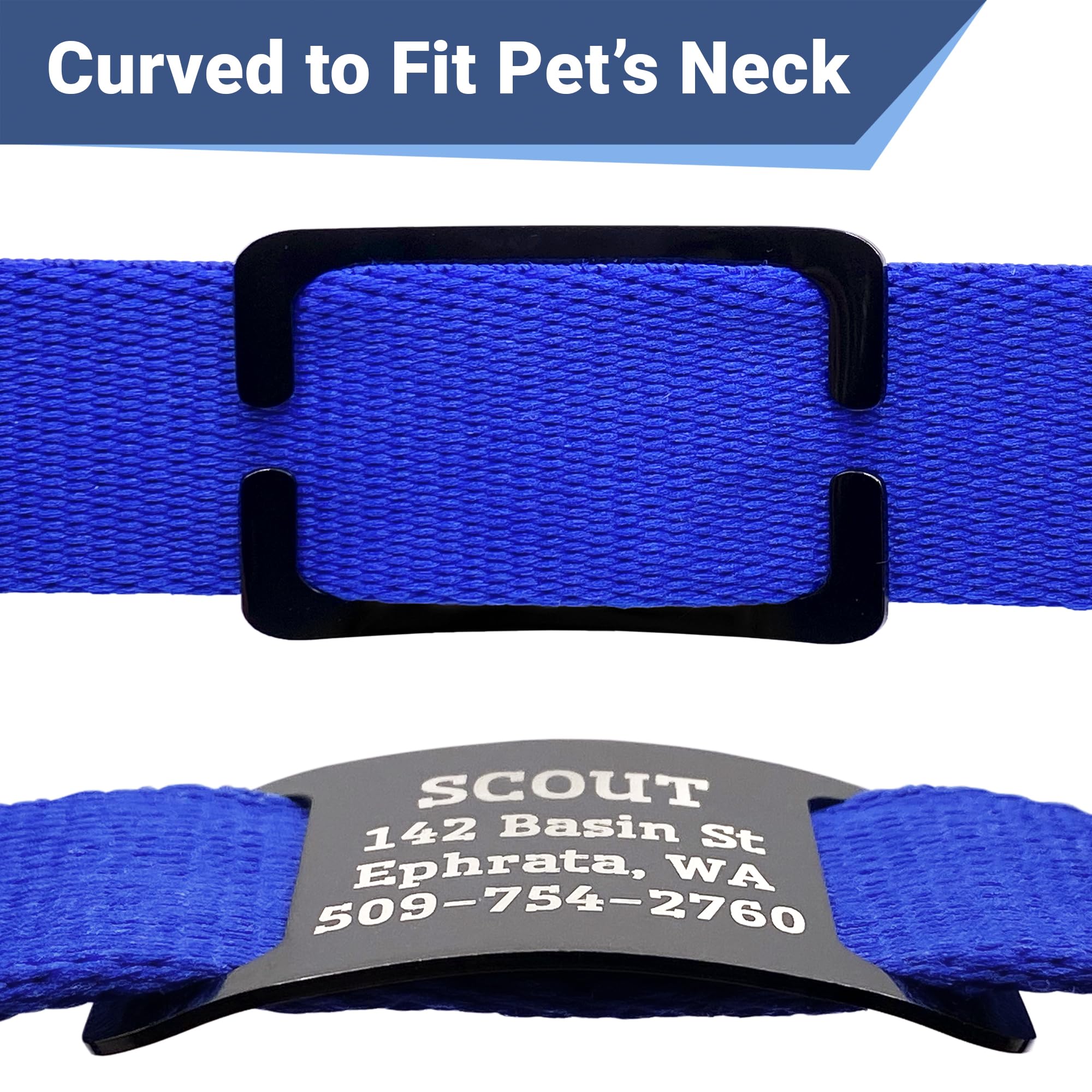 Gotags Slide-On Pet Id Tags, Personalized Dog And Cat Collar Tags, Silent, No Noise Tags Made Of Stainless Steel, Custom Engrave