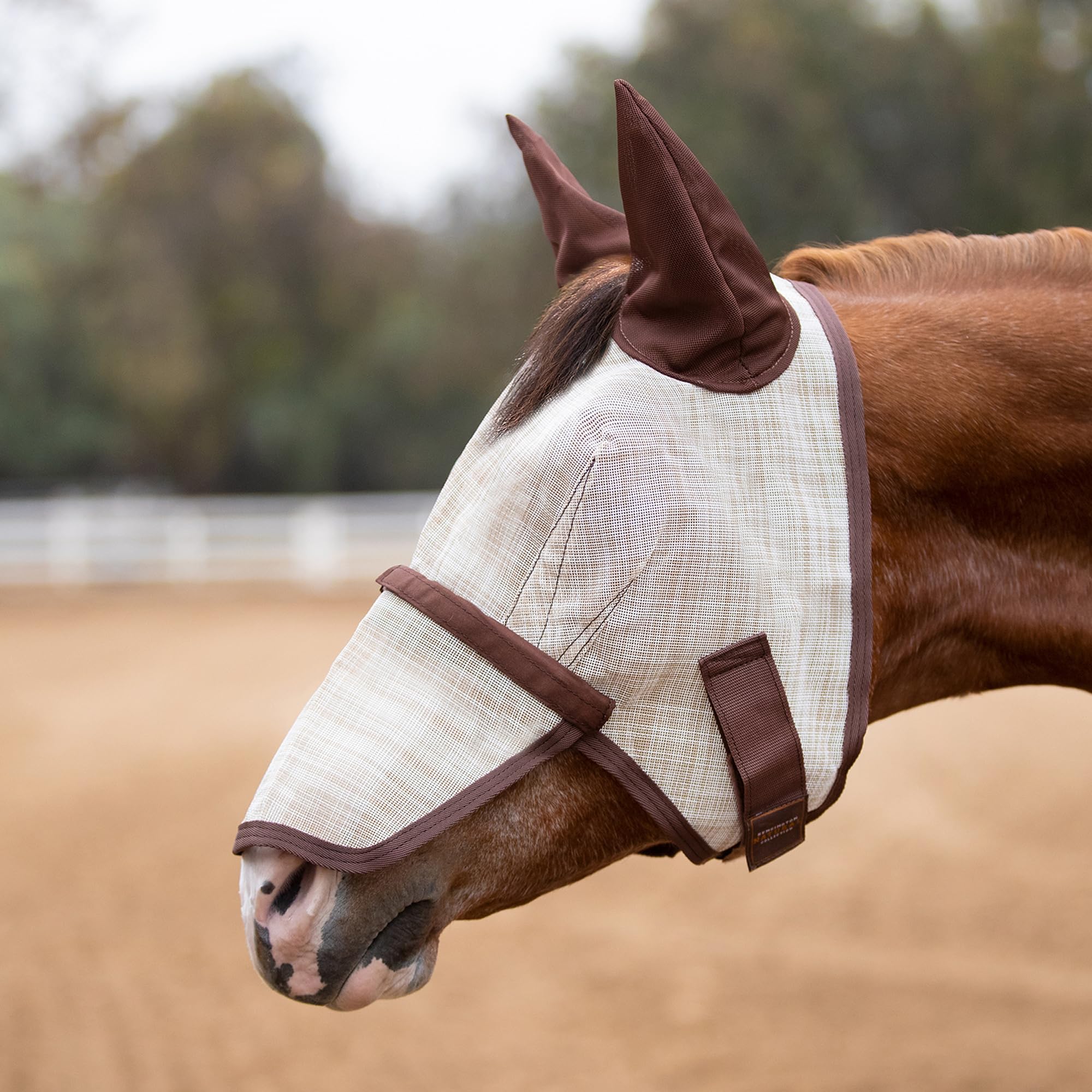 Kensington Signature Fly Mask w/Removable Nose, Soft Mesh Ears & Forelock Opening Size: XL-Lrg.Horse Color: 500 - Desert Sand