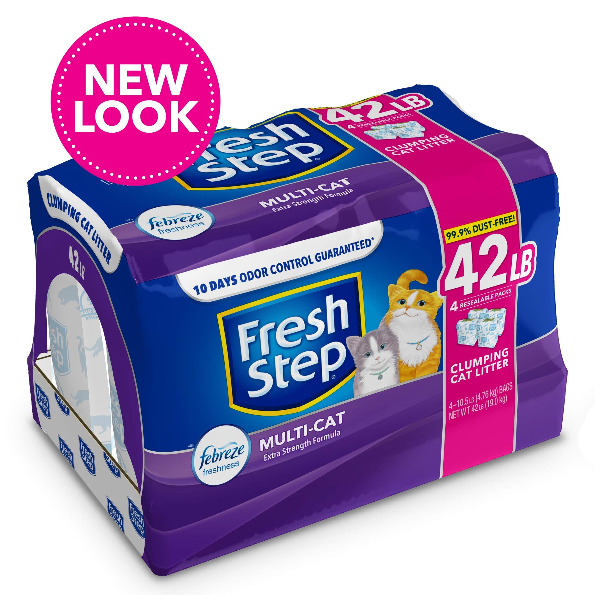 Fresh Step Multi-Cat Extra Strength Scented Clumping Cat Litter With The Power Of Febreze, 42 Lbs., .33 Cf1