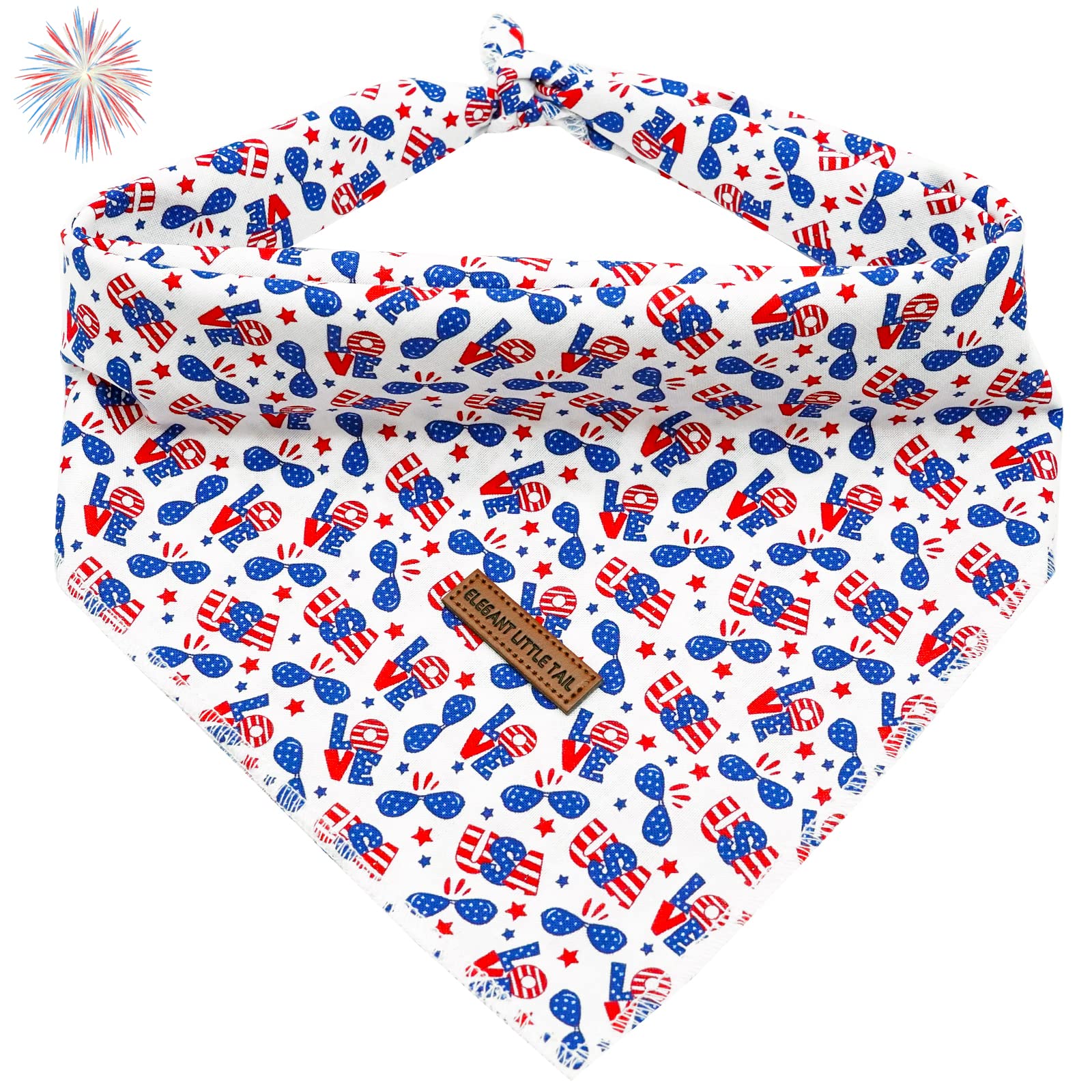 Elegant Little Tail Independence Dog Bandana - 1Pc Washable Scarf, Square Bib Kerchief, Adjustable Pet Bandana For Medium Large 