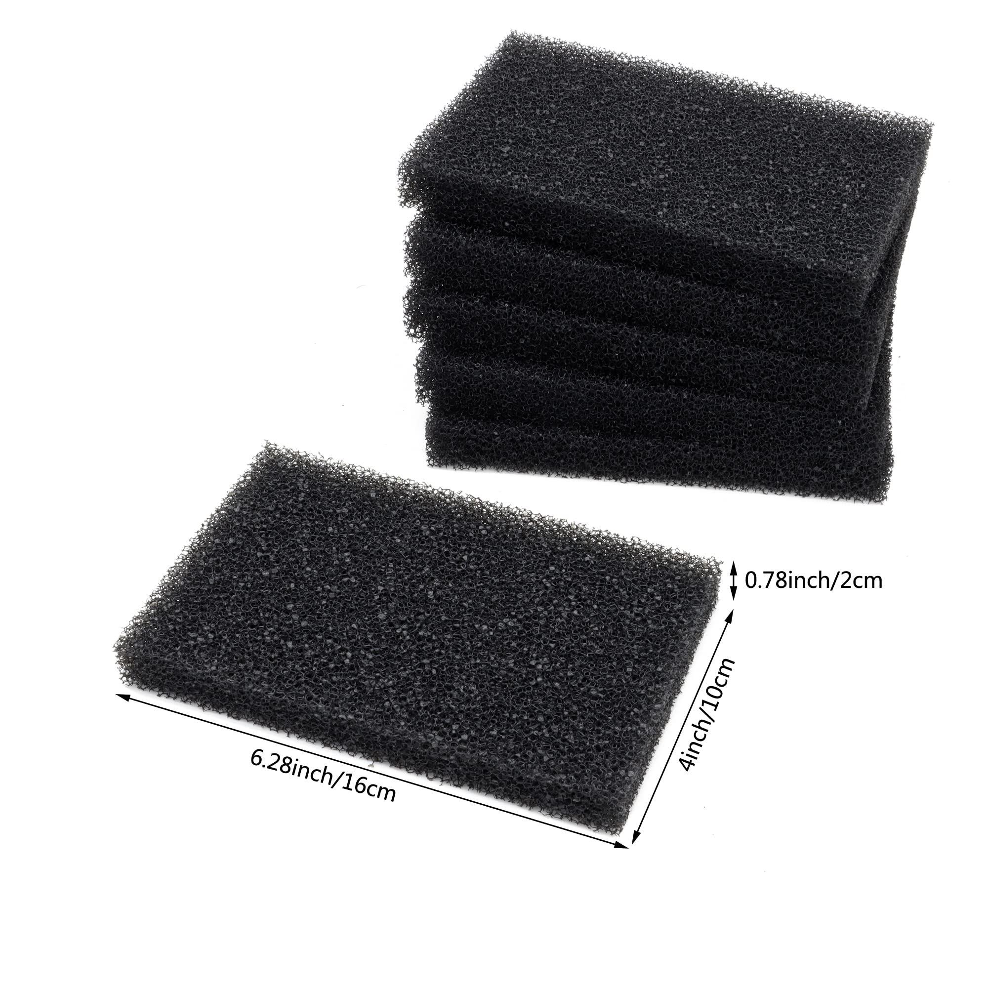 Afacygn Aquarium Bio Filter Media Sponge, 6.28 X 4 X 0.78 Inch 12 Pack Cut-To-Size Foam For Aquarium Fish Tank