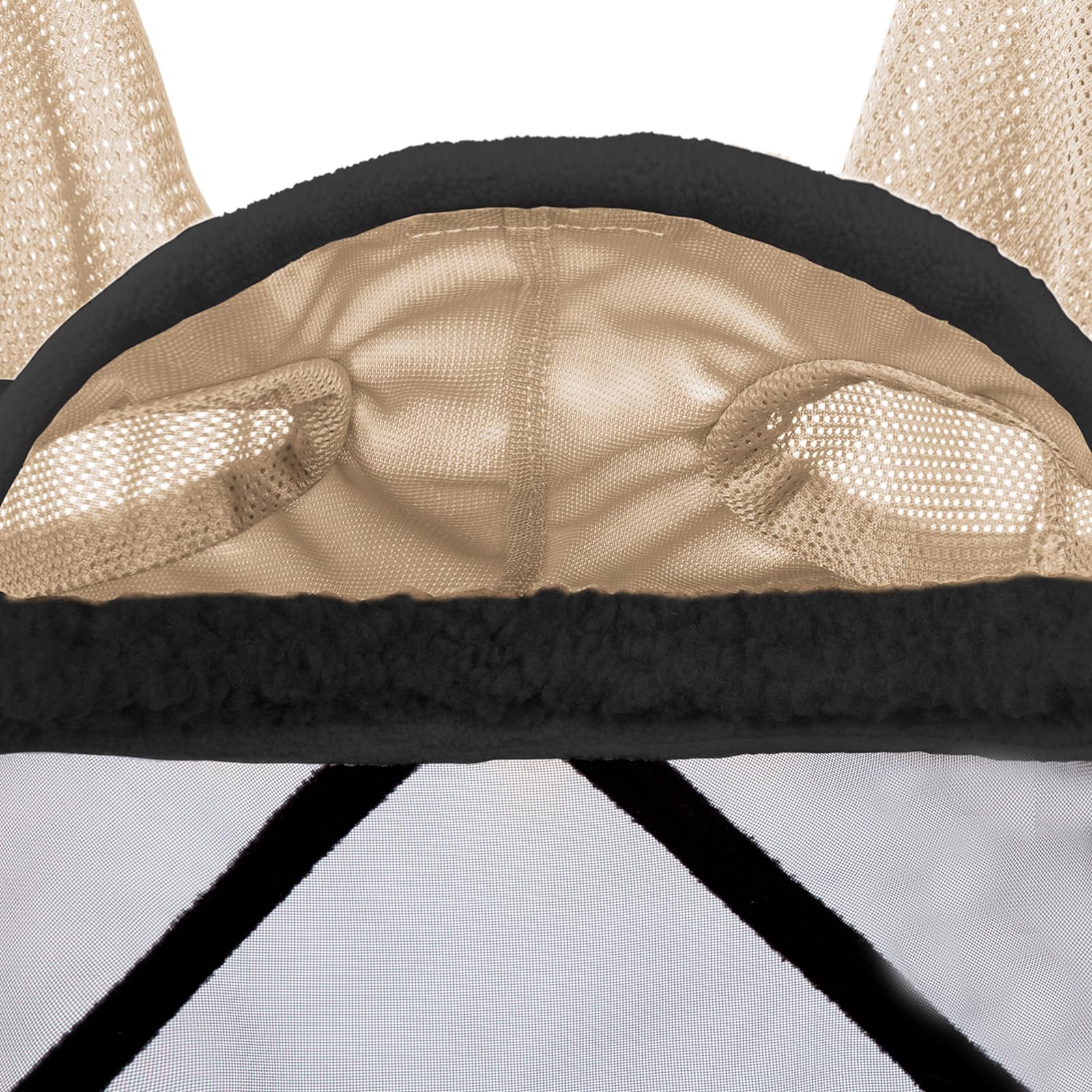 Harrison Howard Pro Luminous Horse Fly Mask Large Eye Space Standard with Ears UV Protection for Horse Light Champagne Small Pon