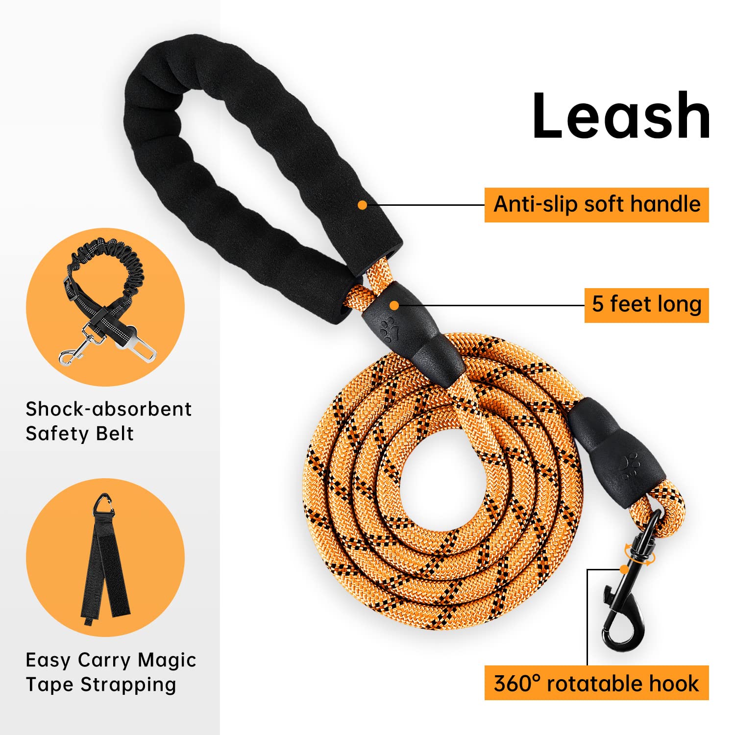 Ivy&Lane No Pull Dog Harness For Small Dogs, Vest Harness With Leash, Safety Belt And Storage Strap, Fully Adjustable, 360 Refle