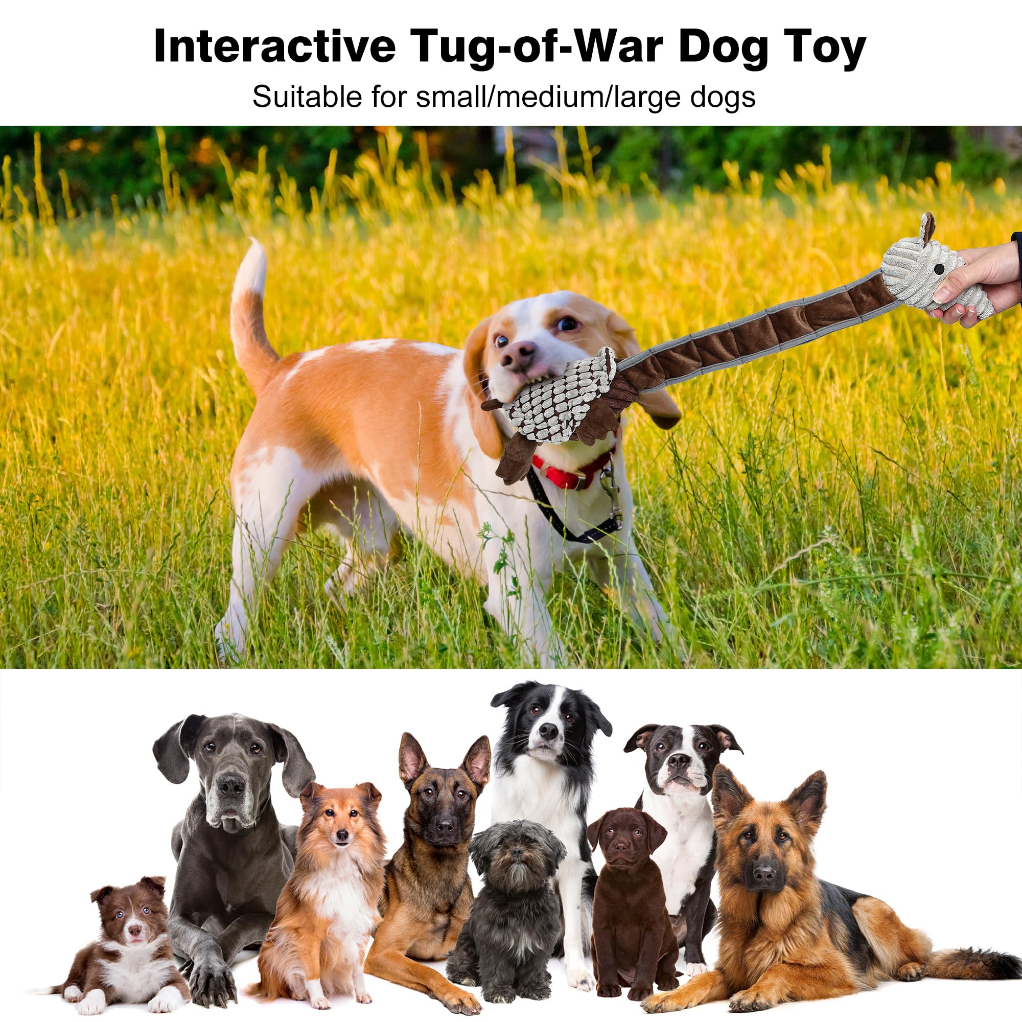 Iokheira Dog Toys For Large Dogs Plush Dog Squeaky Toys To Keep Them Busy Tug Of War Dog Toys For Medium And Small Dogs Made Of