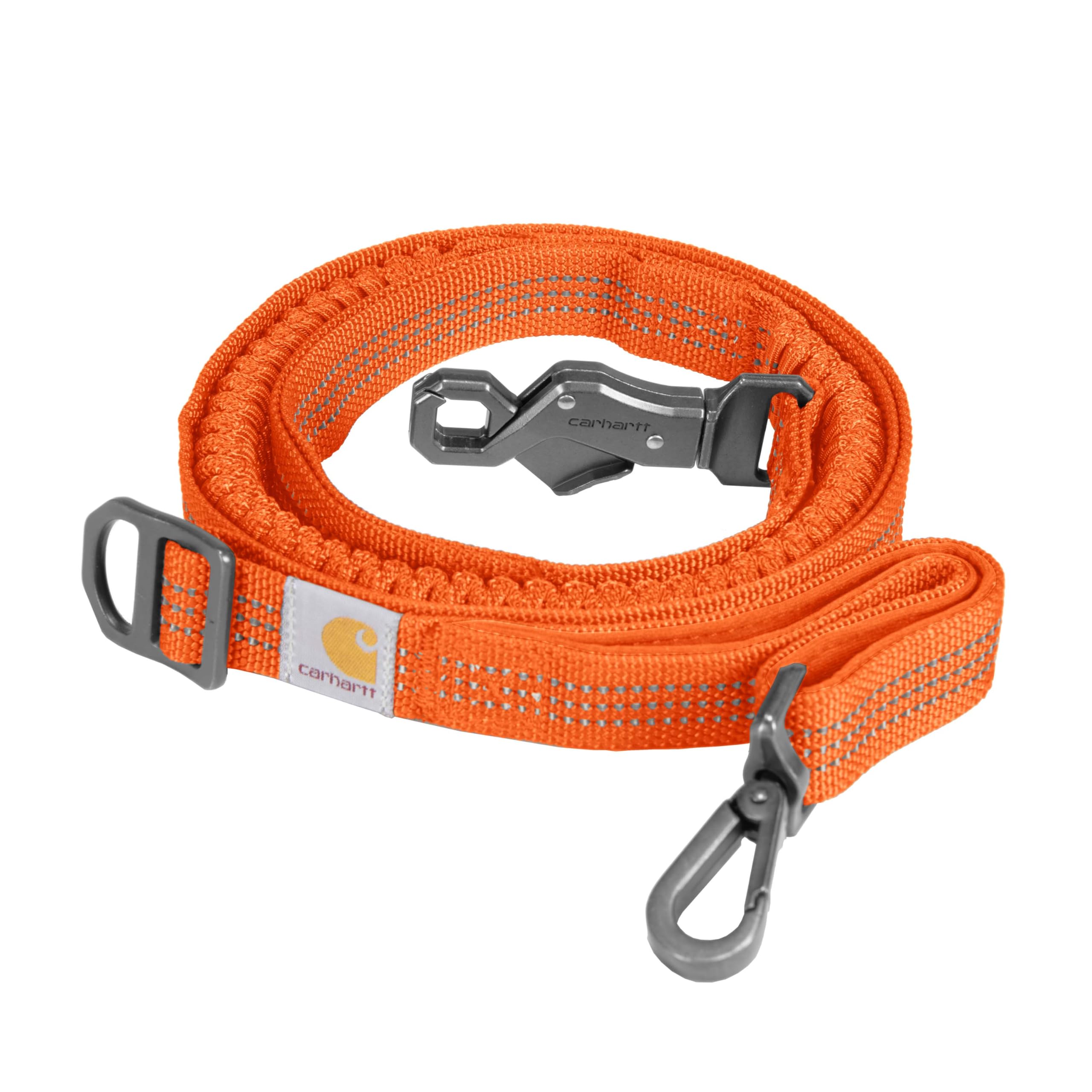 Carhartt Pet Durable Nylon Webbing Shock Absorbing Leash for Dogs, Reflective Stitching for Visibility, Hunter Orange, Large