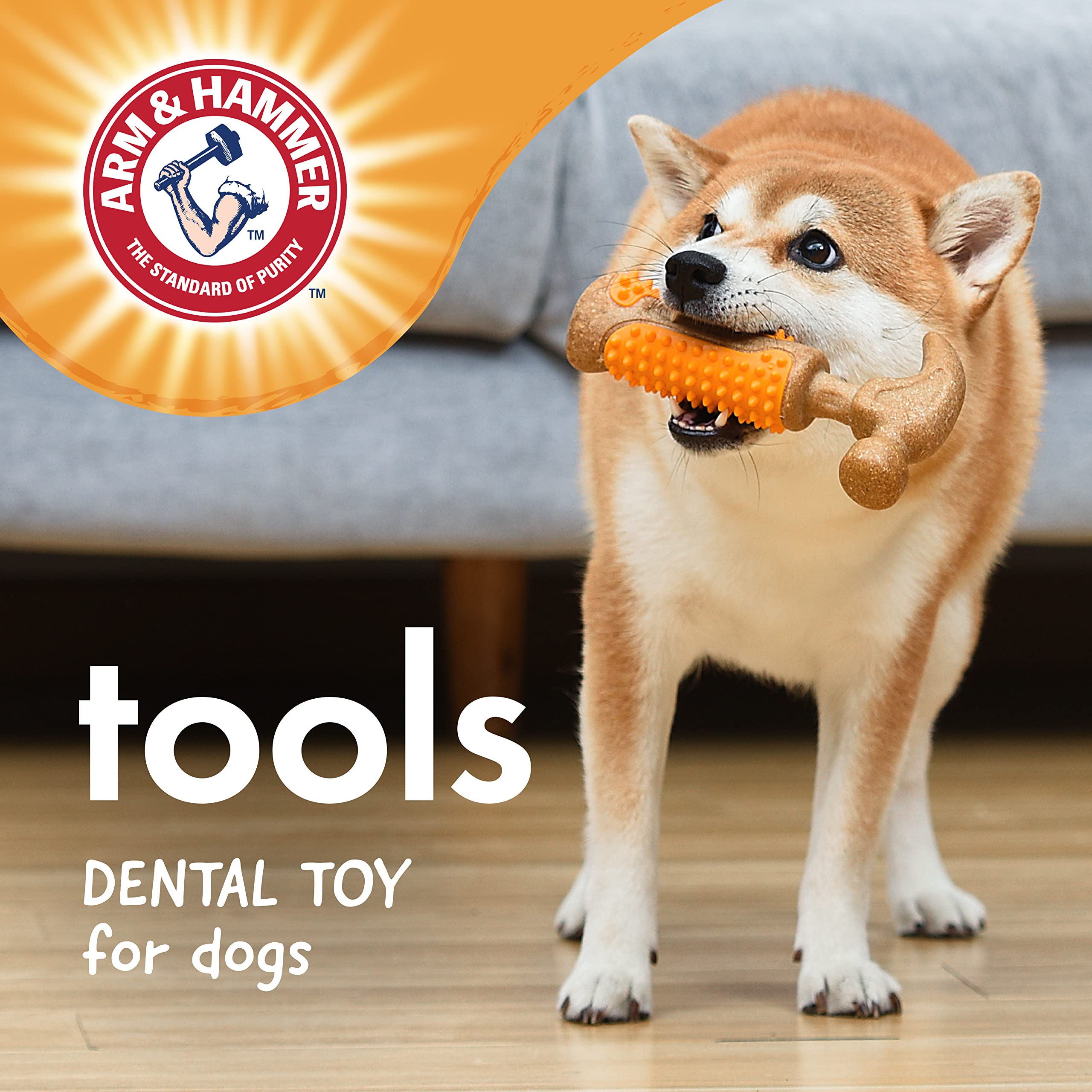 Arm & Hammer for Pets Chew Tools Collection: Wood Blend Hammer Chew Toy for Dogs | Compressed Wood Dog Chew Toys with Baking Sod