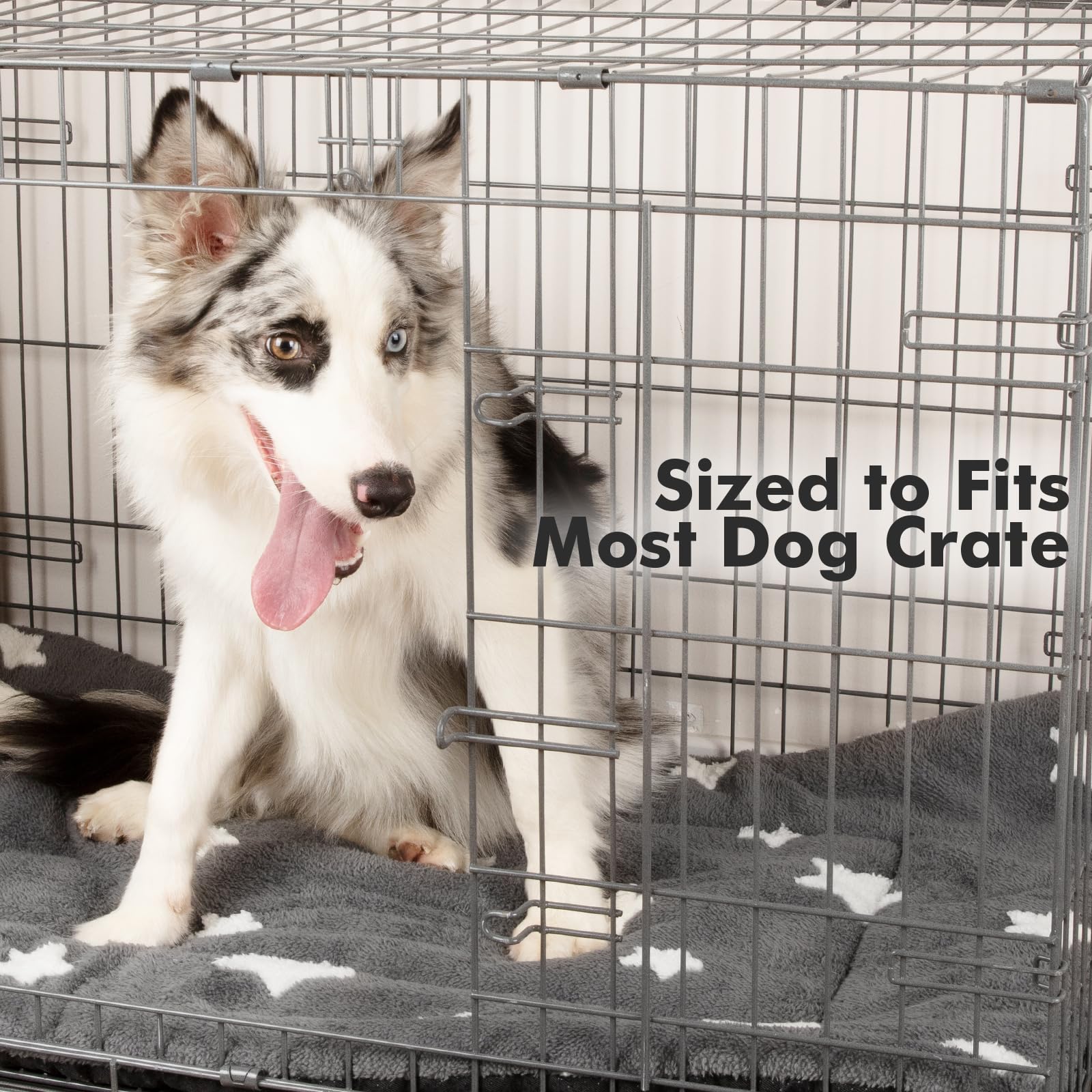 Mora Pets Dog Crate Pad Kennel Dog Bed Mat For Medium Dogs Washable Cute Star Pet Bed For Cage Ultra Soft Flat Puppy Cat Kitten