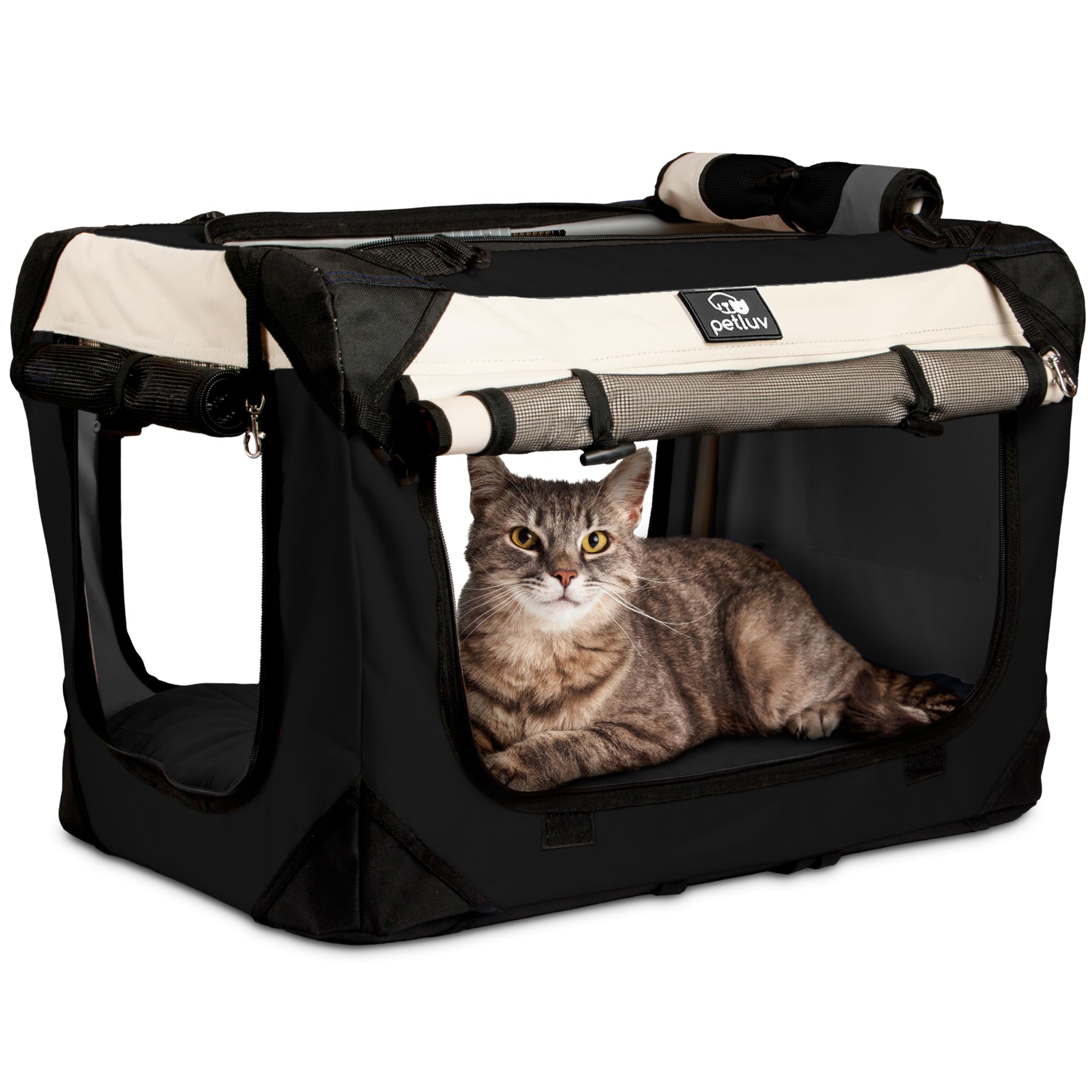 PetLuv Cat & Dog Pet Carrier, Soft-Sided, Medium 20x13x13 Fits Most Cats or Small Dog, Comfortable for Travel & Vet Visits, Priv