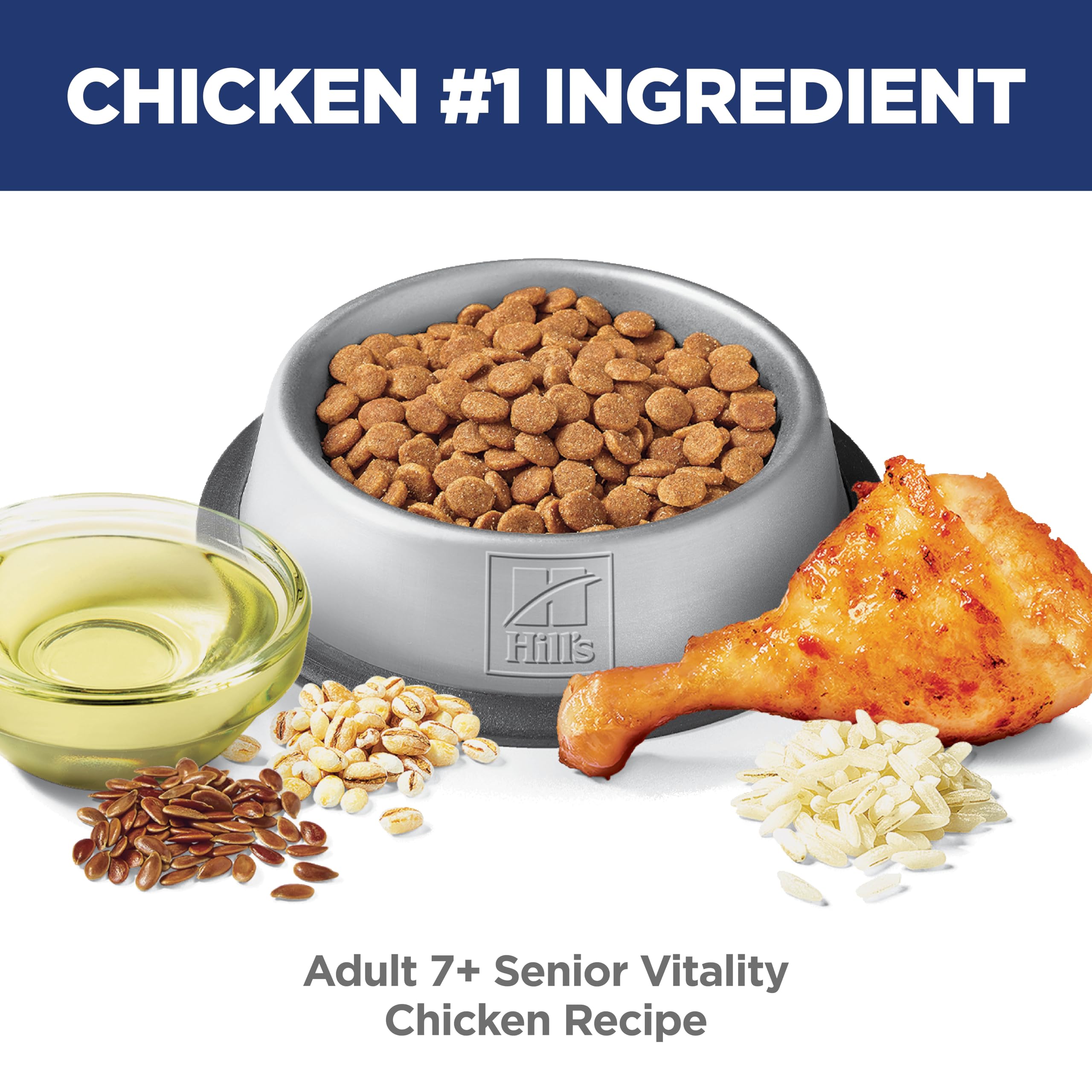 Hills Science Diet Senior Vitality, Senior Adult 7+, Senior Premium Nutrition, Dry Cat Food, Chicken & Rice, 6 lb Bag