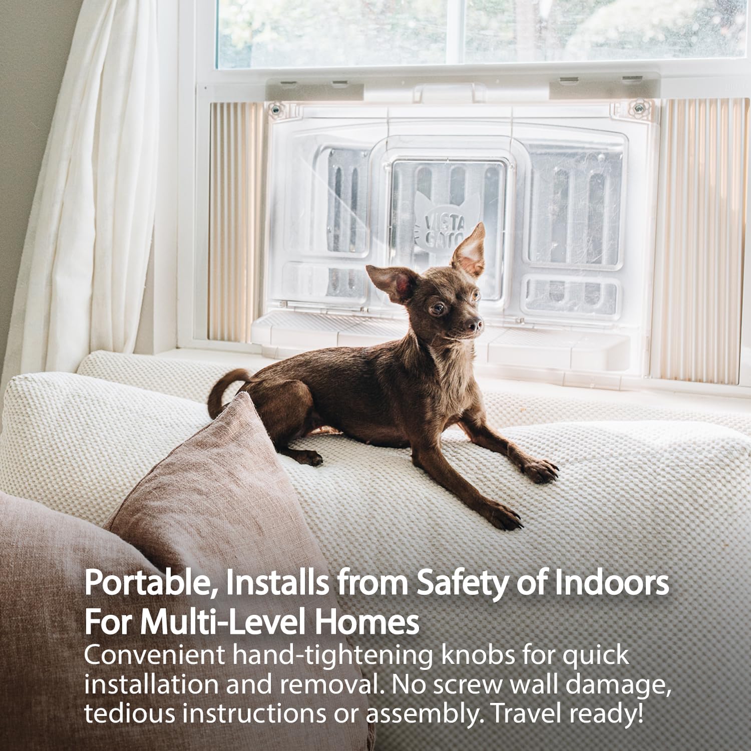 Window Catio & Perch - Premium Outdoor Freedom & Indoor Joy For Cats, Enrichment & Stress Relief, All Weather Comfort, Easy To C