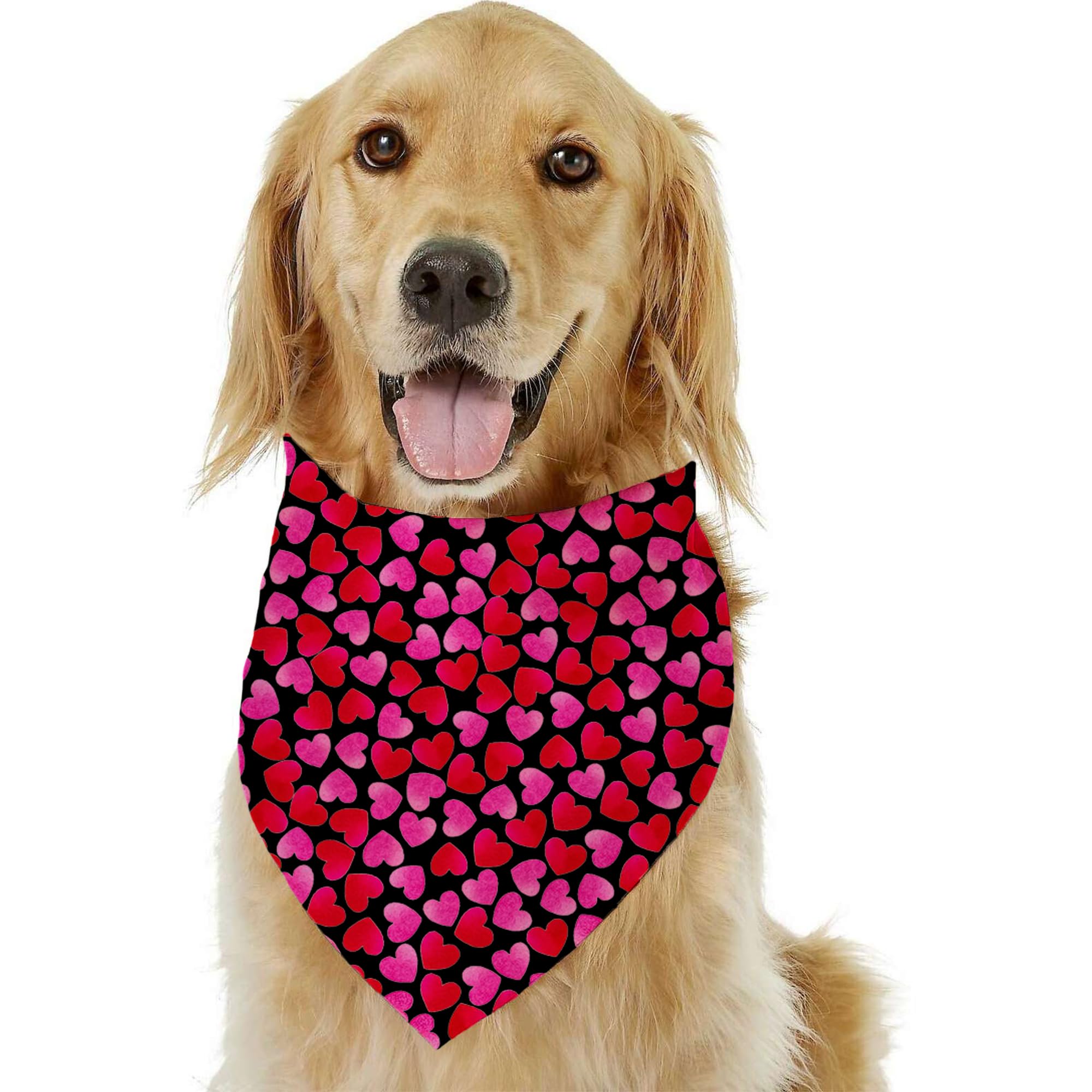 Mother'S Day Dog Bandanas 2 Pack, Gradient Pink Hearts Pet Scarves For Birthday Gifts Bandanas Bulk For Small Dogs (Mother'S Day