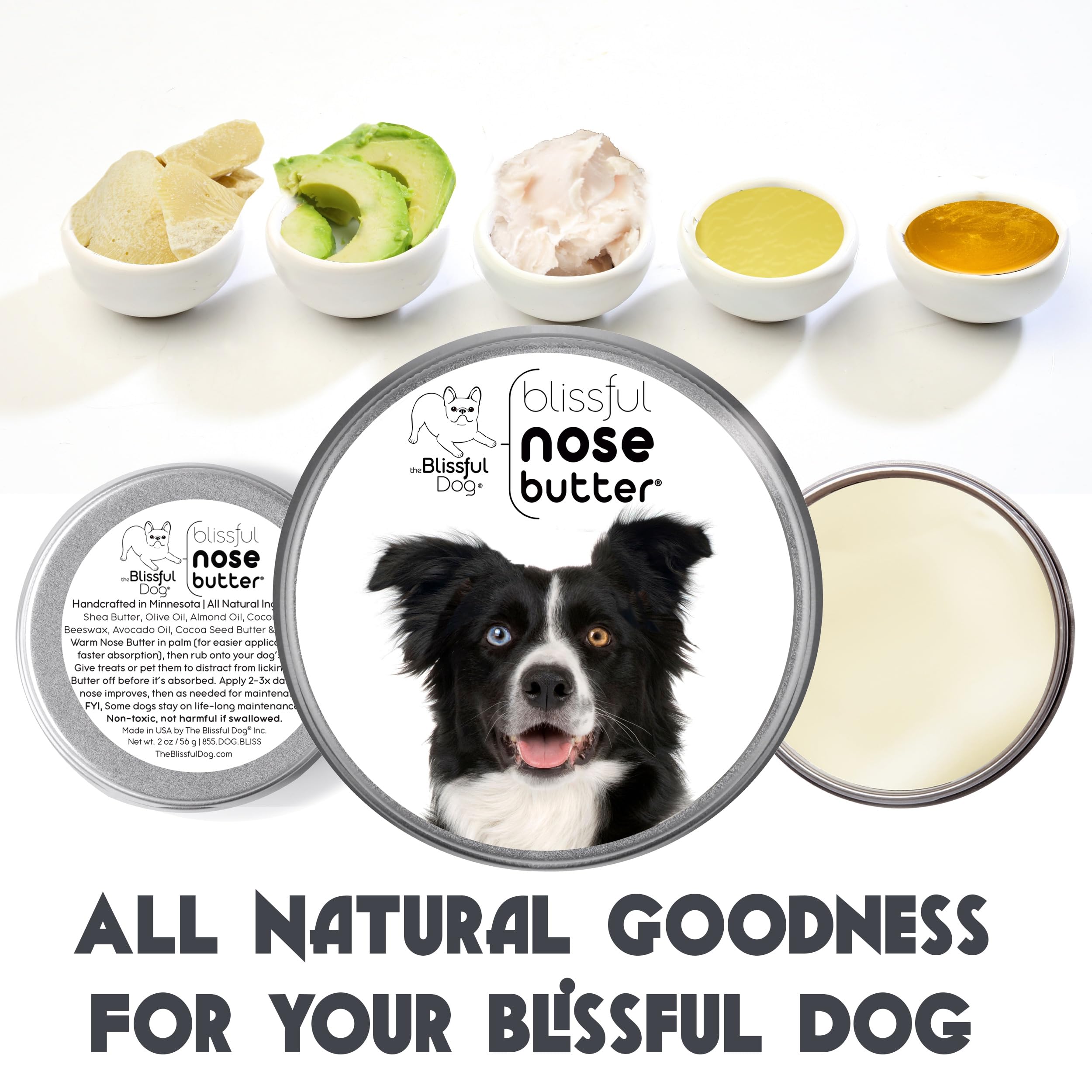 The Blissful Dog Border Collie Unscented Nose Butter, 16oz