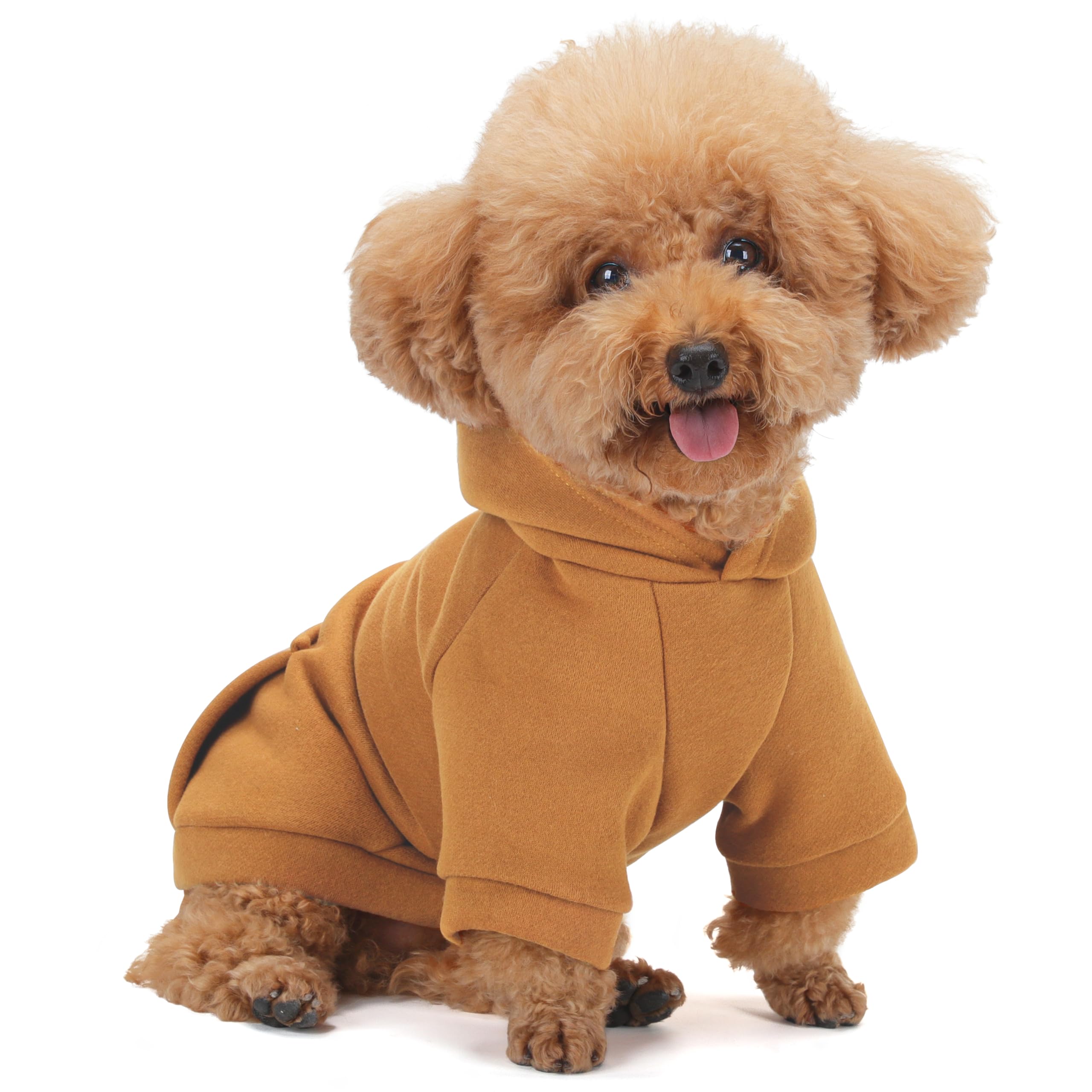 Winter Dog Hoodie with Pockets - Solid Color Polycotton Sweatshirt for Small, Medium, and Large Dogs - Soft, Warm, Cozy Pet Clot