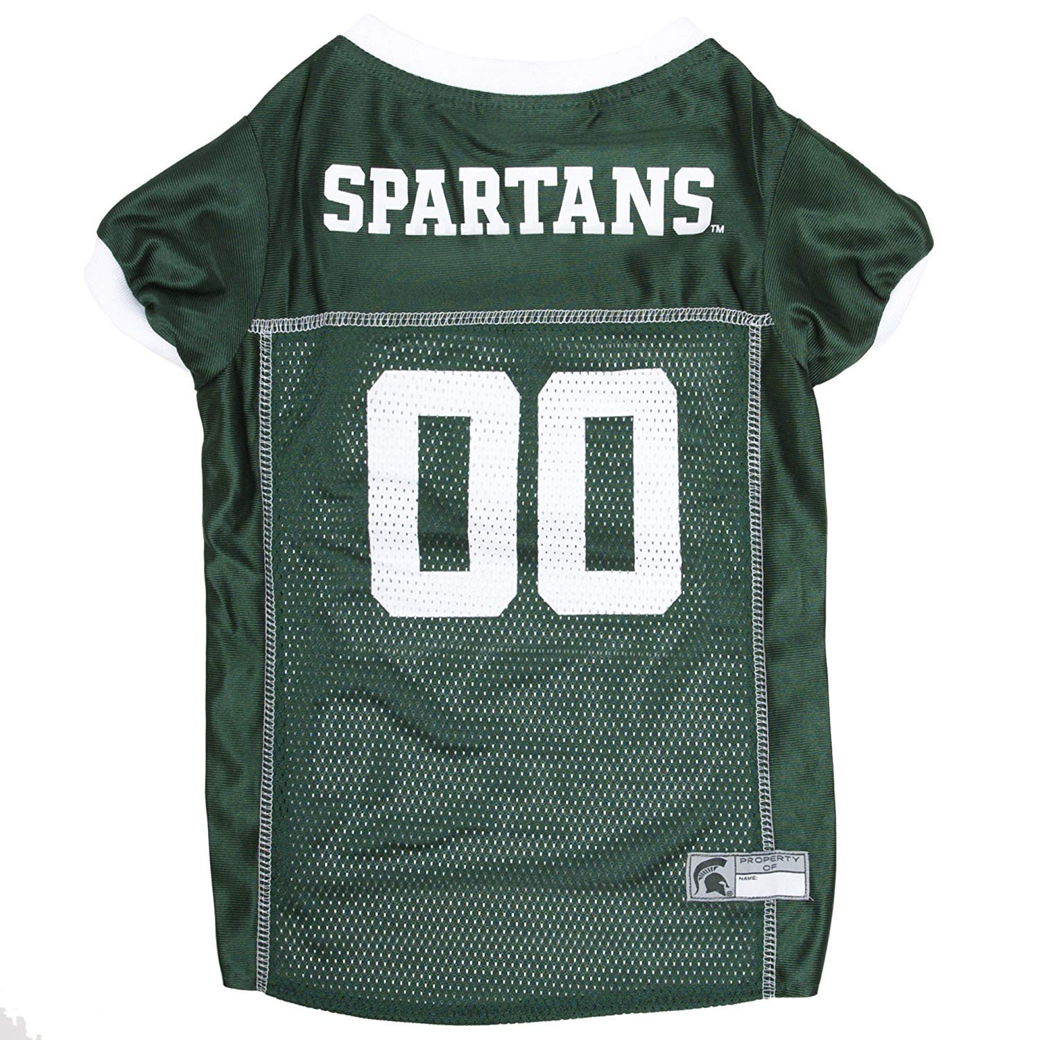 Pets First NCAA College Michigan State Spartans Mesh Jersey for DOGS & CATS, X-Small. Licensed Dog Jersey with your Favorite Foo