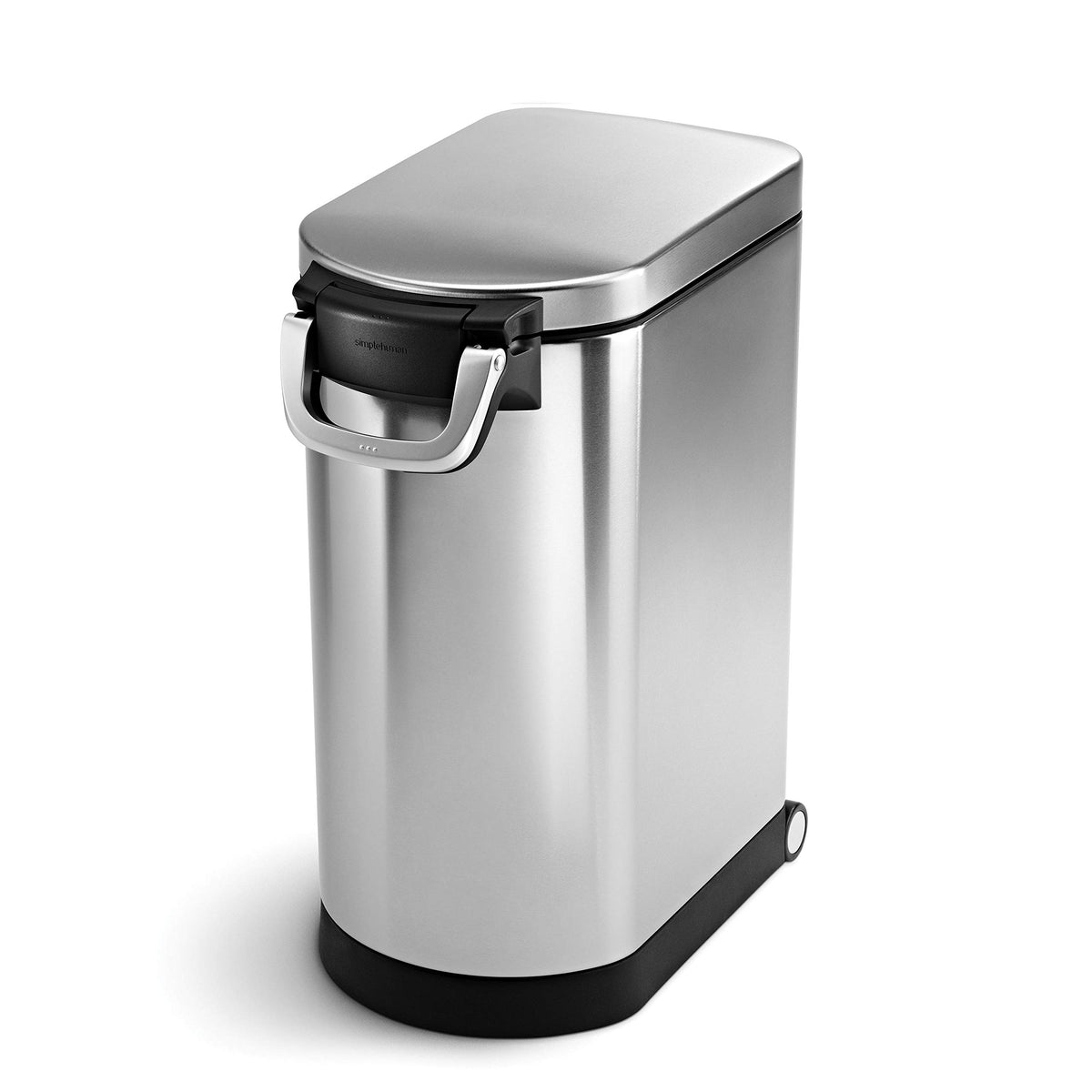 simplehuman 30 Liter, 32 lb / 14.5 kg Large Pet Food Storage Container for Dog Food, Cat Food, and Bird Feed, Brushed Stainless 