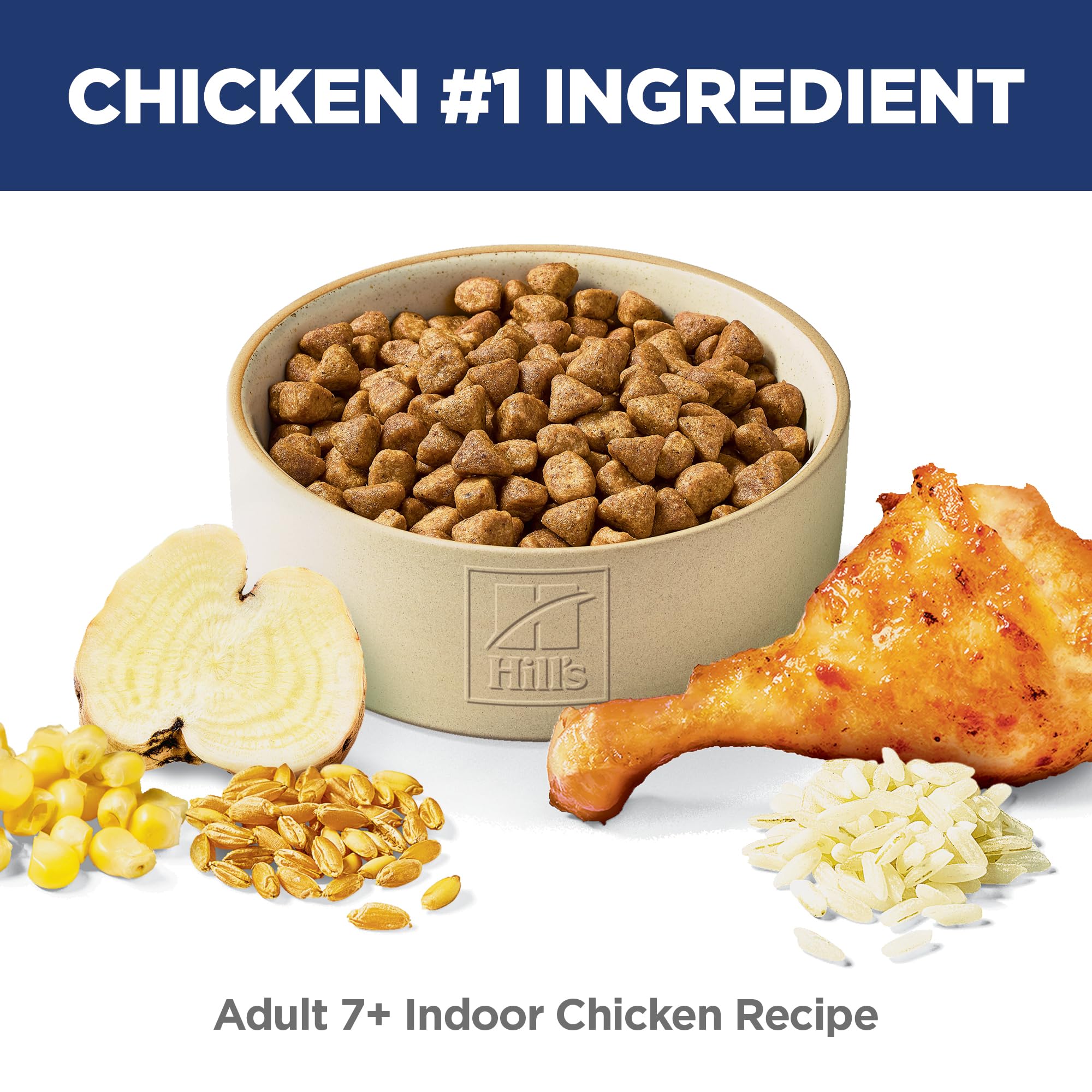 Hills Science Diet Indoor, Senior Adult 7+, Easy Litter Box Cleanup, Dry Cat Food, Chicken Recipe, 7 lb Bag