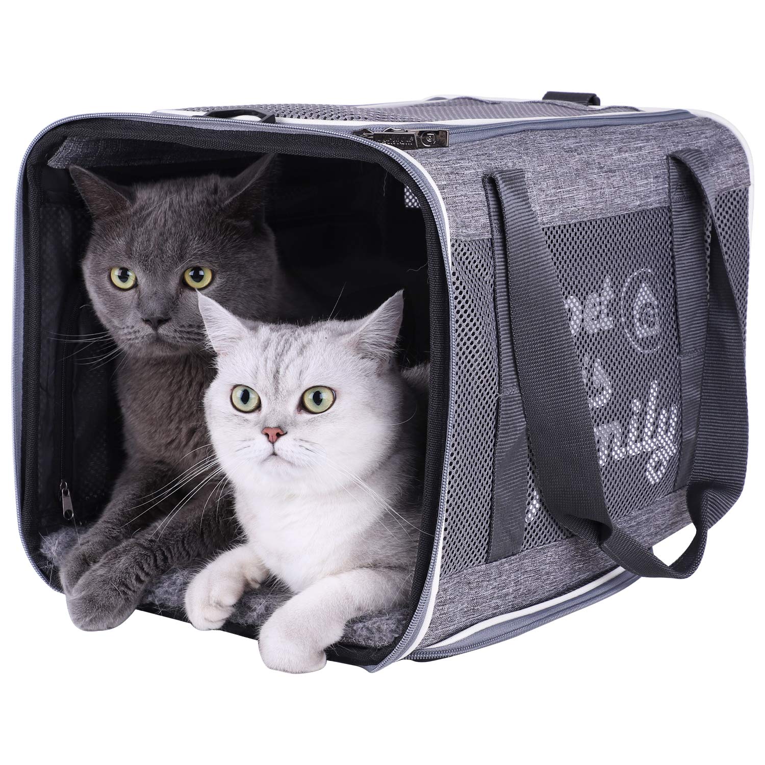 Petisfam Large Cat Carrier With Privacy Flaps For Nervous And Sensitive Cats