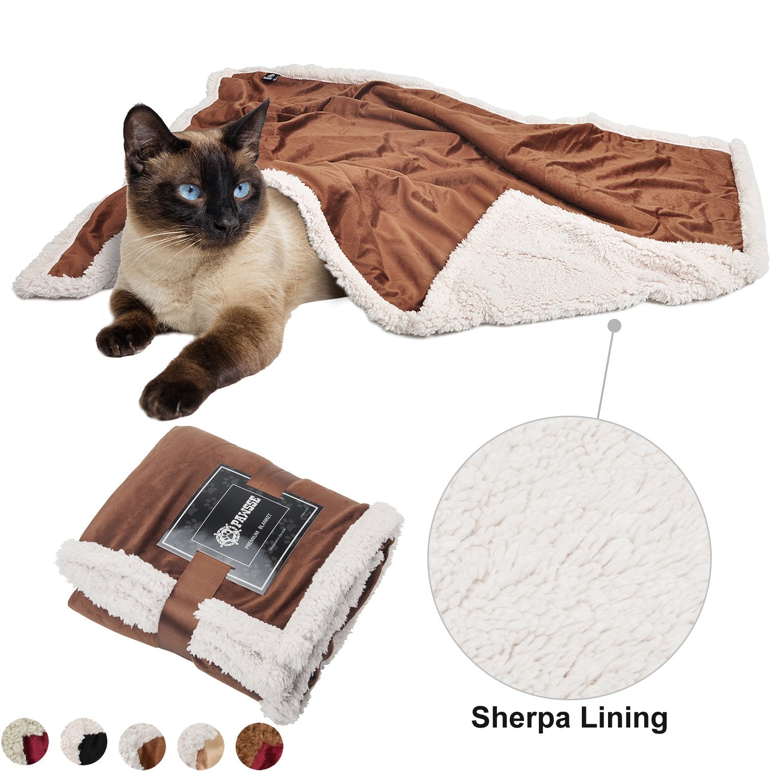 Puppy Blanket, Super Soft Sherpa Dog Blankets And Throws Cat Fleece Sleeping Mat For Pet Small Animals 45X30 Brown
