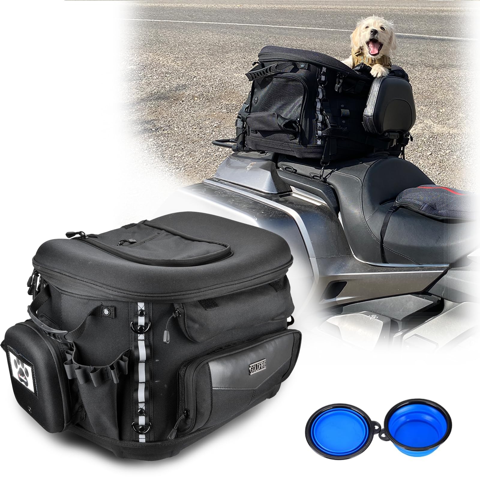 Sresk Motorcycle Dog Carrier For Harley Touring Trike Street Glide Road King Can Am Cvo, Portable Pet Carrier Cat Carrier Bag Tr
