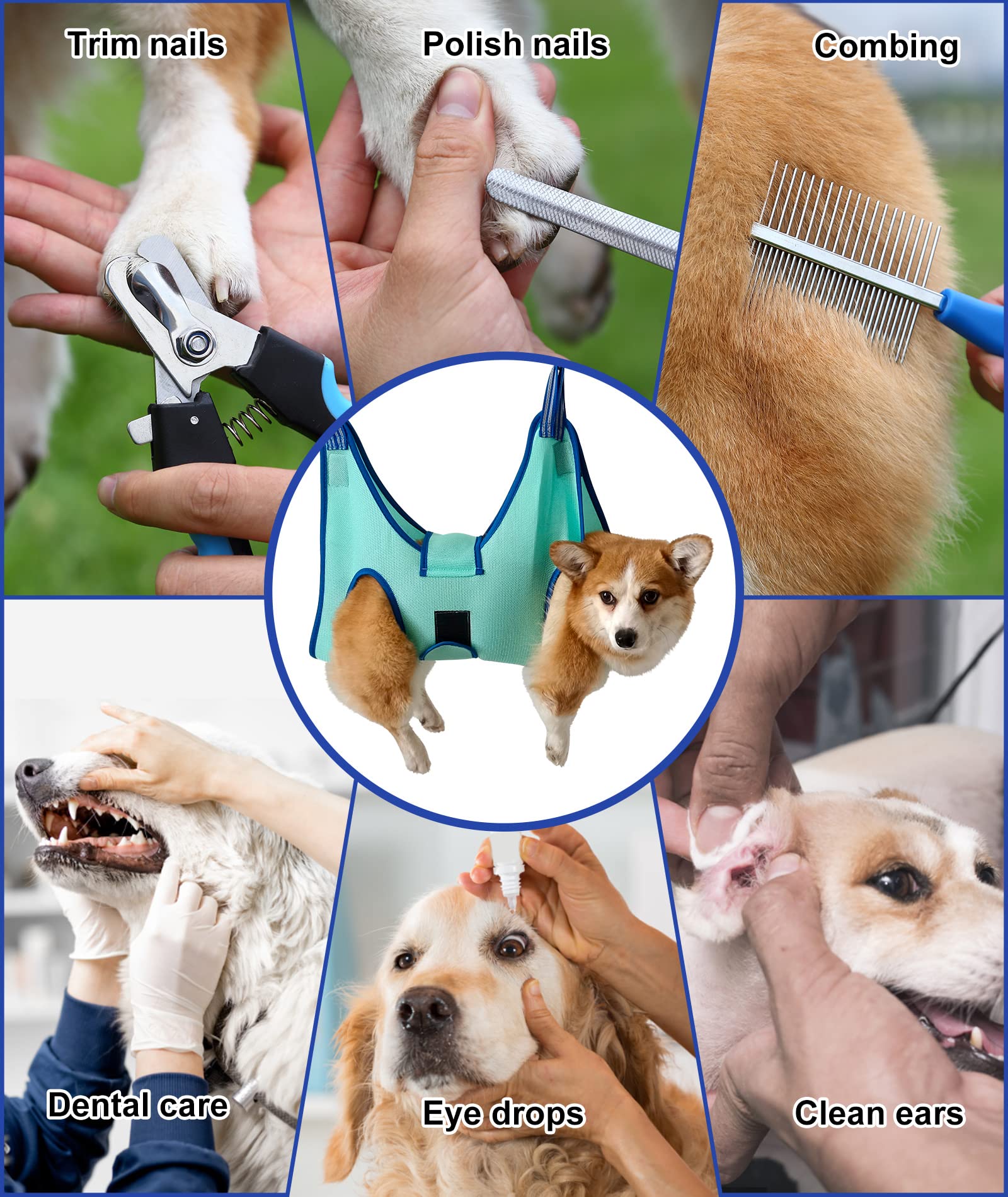 Kkiimatt Dog Grooming Hammock, 2023 New Edition Medium Dog Hanging Harness Holder For Nail Clipping, Dog Nailtrimming Cutting Ha