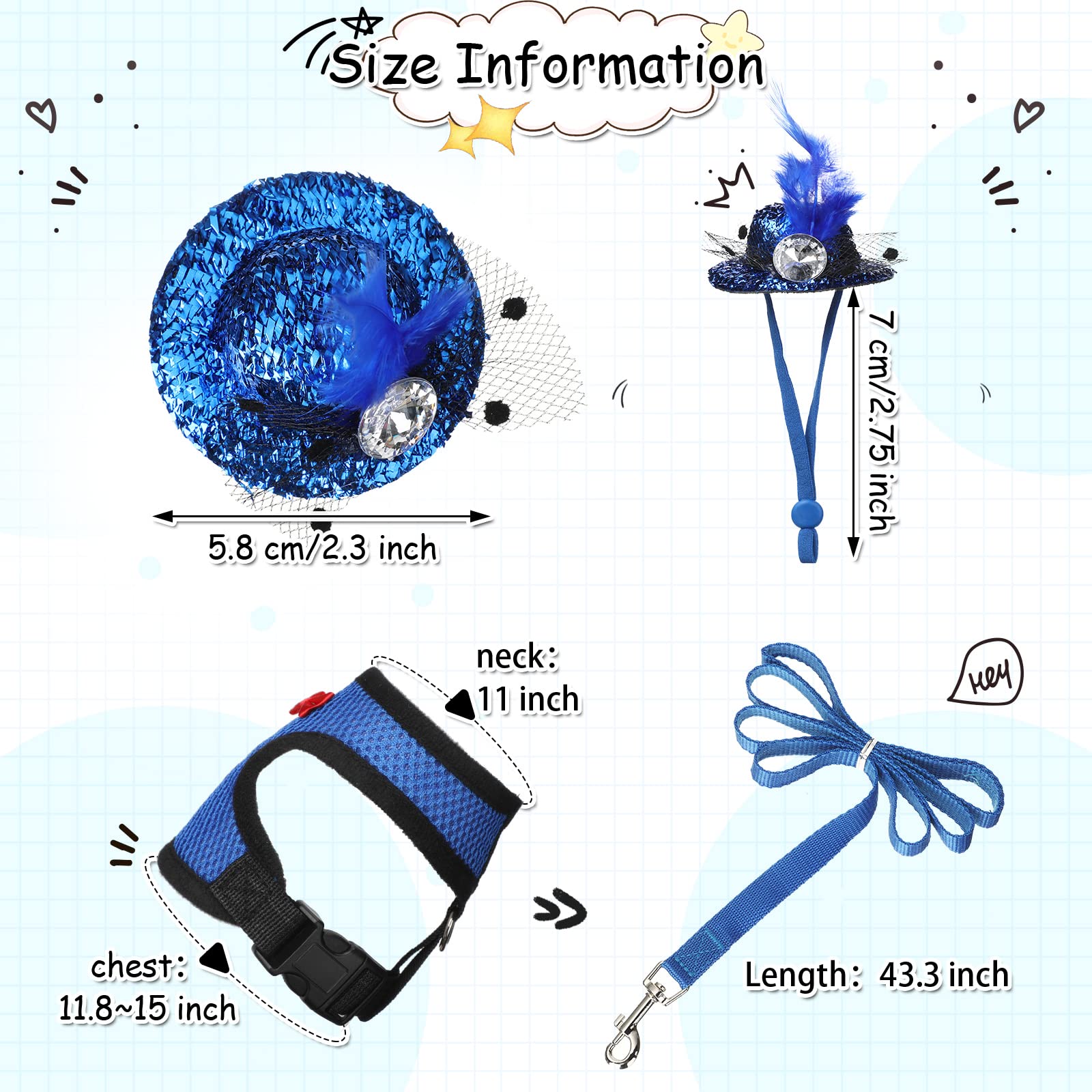 9 Pcs Funny Chicken Accessories Set - Harness, Leash & Hats for Hens, Ducks, Geese & Parrots - Adjustable, Training Walking Supp