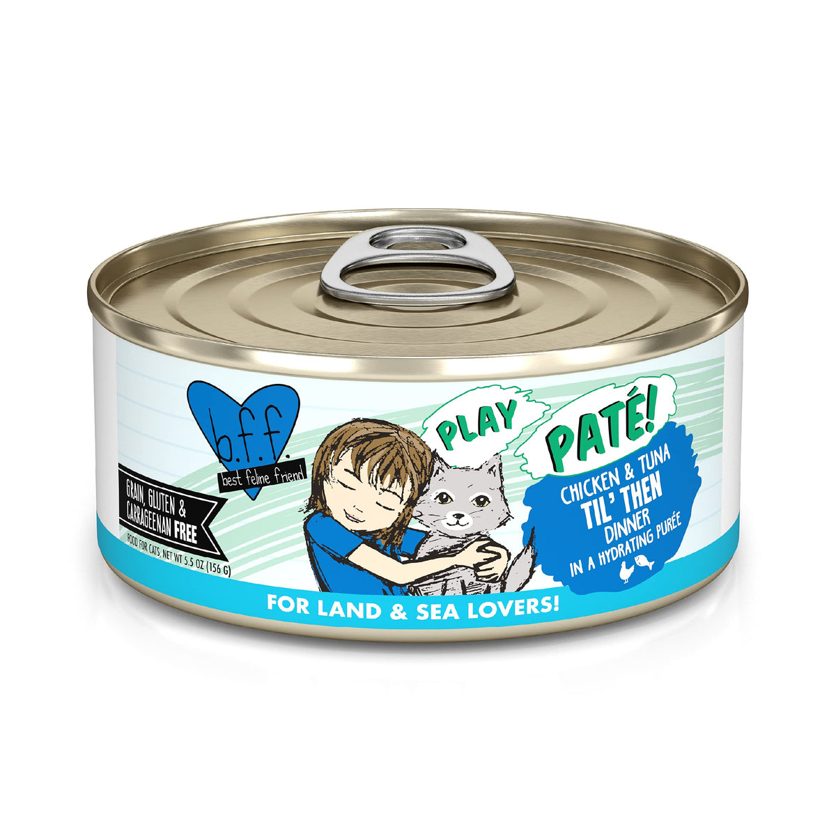 Weruva B.F.F. Play - Best Feline Friend Paté Lovers, Aw Yeah!, Chicken & Tuna Til' Then With Chicken & Tuna, 5.5Oz Can (Pack Of 8)