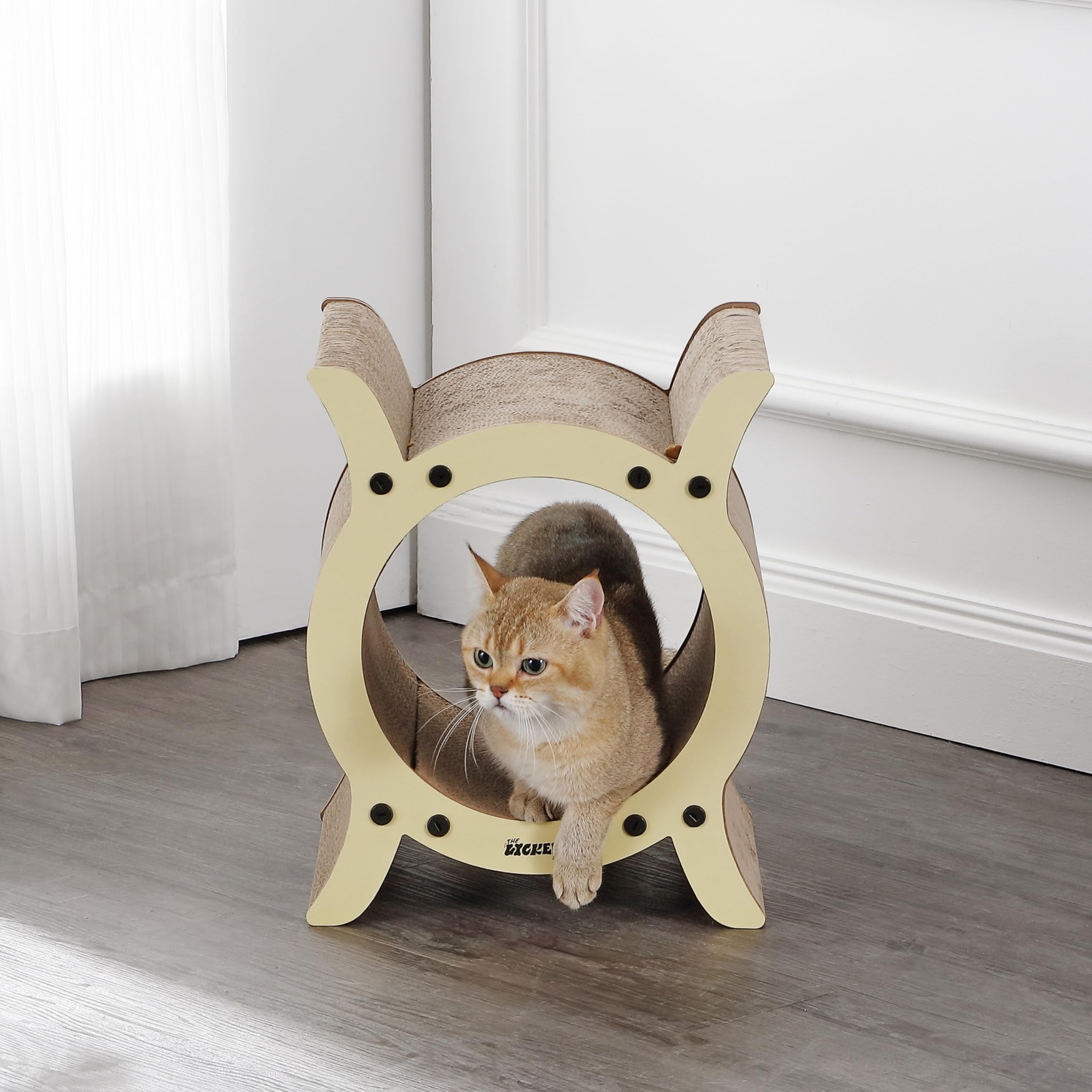 The Licker Store Csr1007A Nyan 16.5'' Modern Cardboard Tunnel Cat Scratcher With Catnip, Almond
