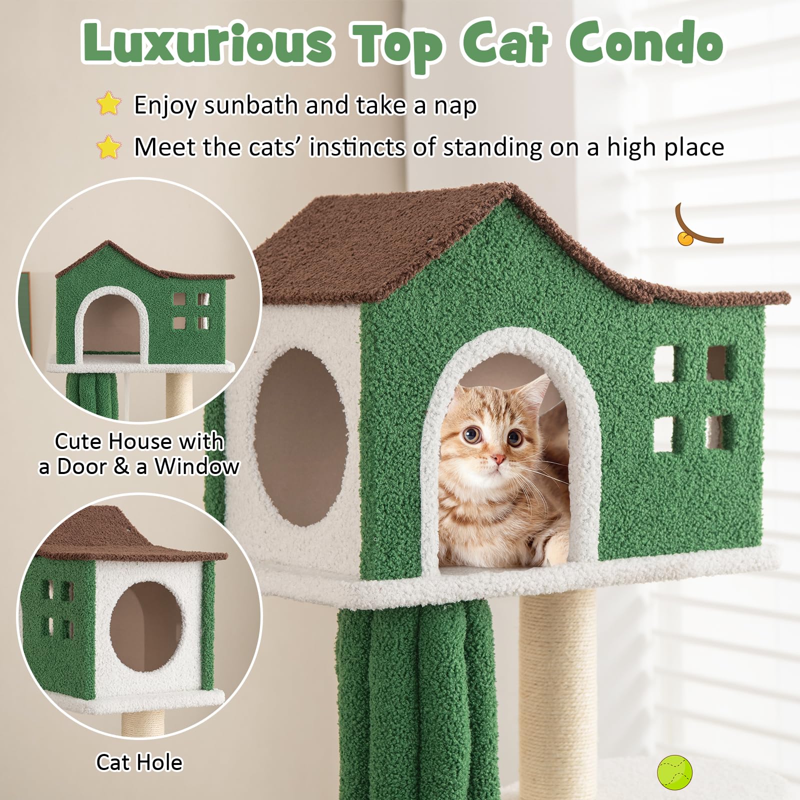 Tangkula Tall Cat Tree For Indoor Cat, 7-Tier 61    Modern Cat Tower With Sisal Scratching Posts, Top Condo, Soft Mohair Plush F