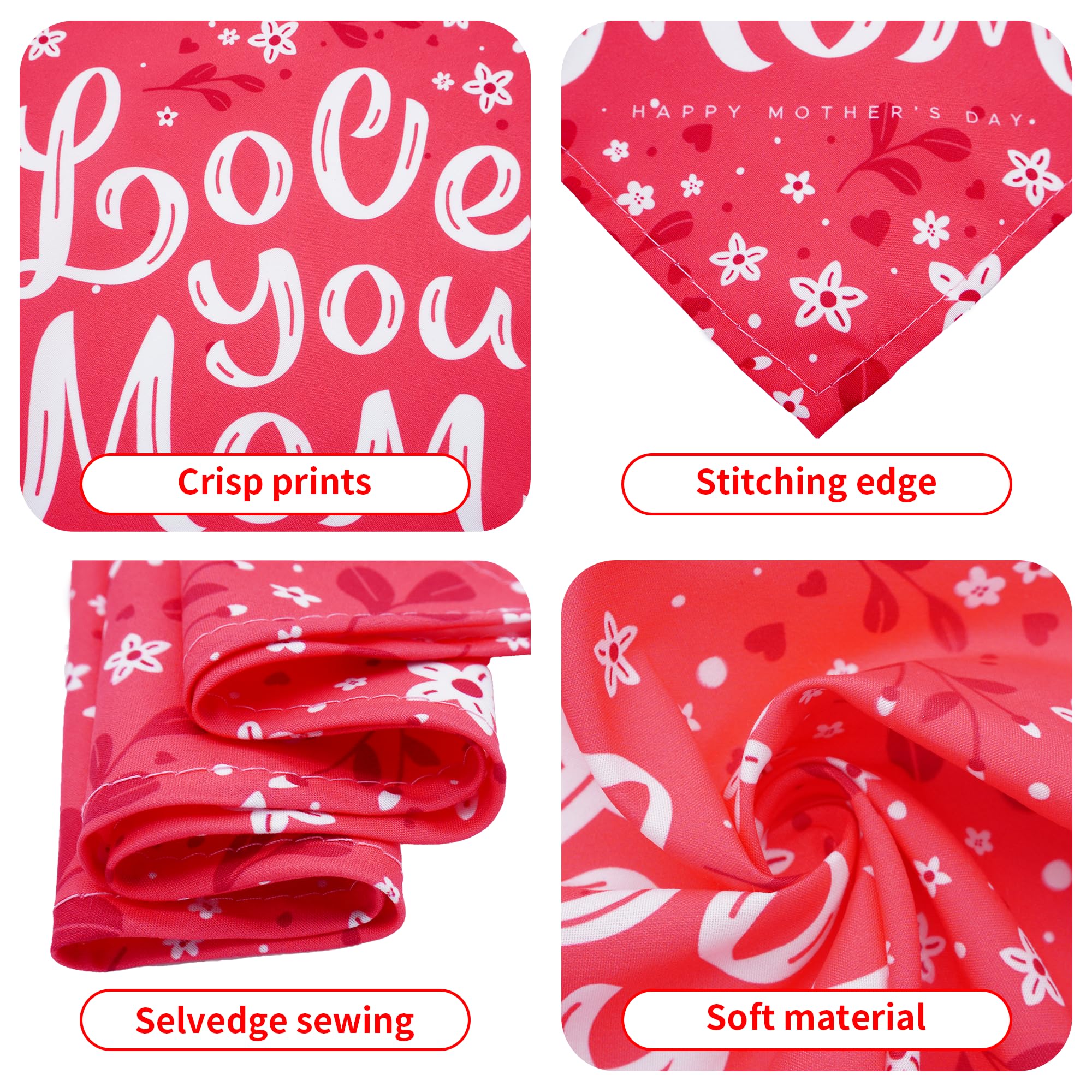 Jpgdn 50Pcs Mothers Day Dog Bandanas For Large Extra Large Xl Xxl Triangle Bibs Head Scarves For Boys Girls Grooming Accessories