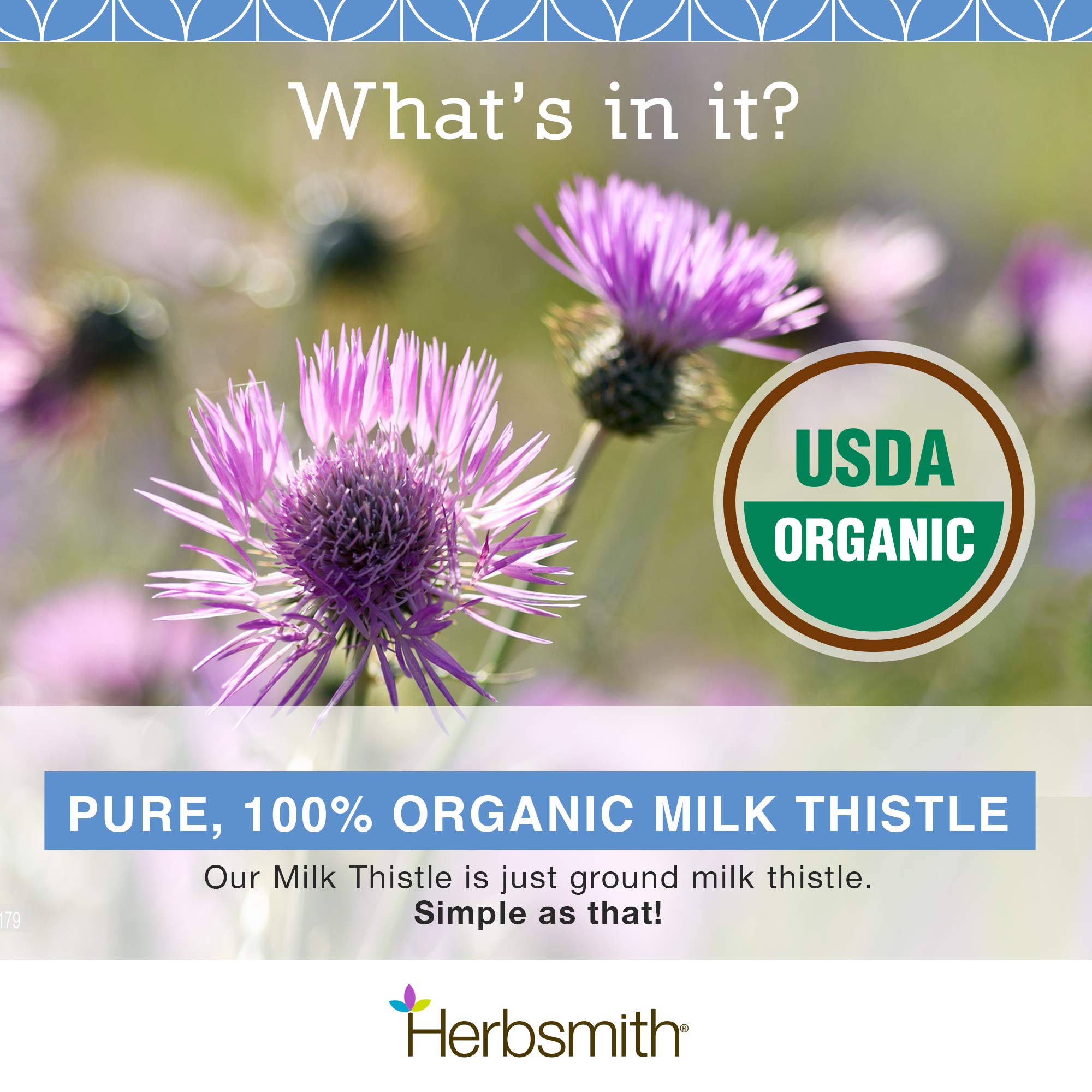 Herbsmith Organic Milk Thistle for Dogs and Cats - Liver Supplement for Dogs & Cats - Made in USA - 150g Powder