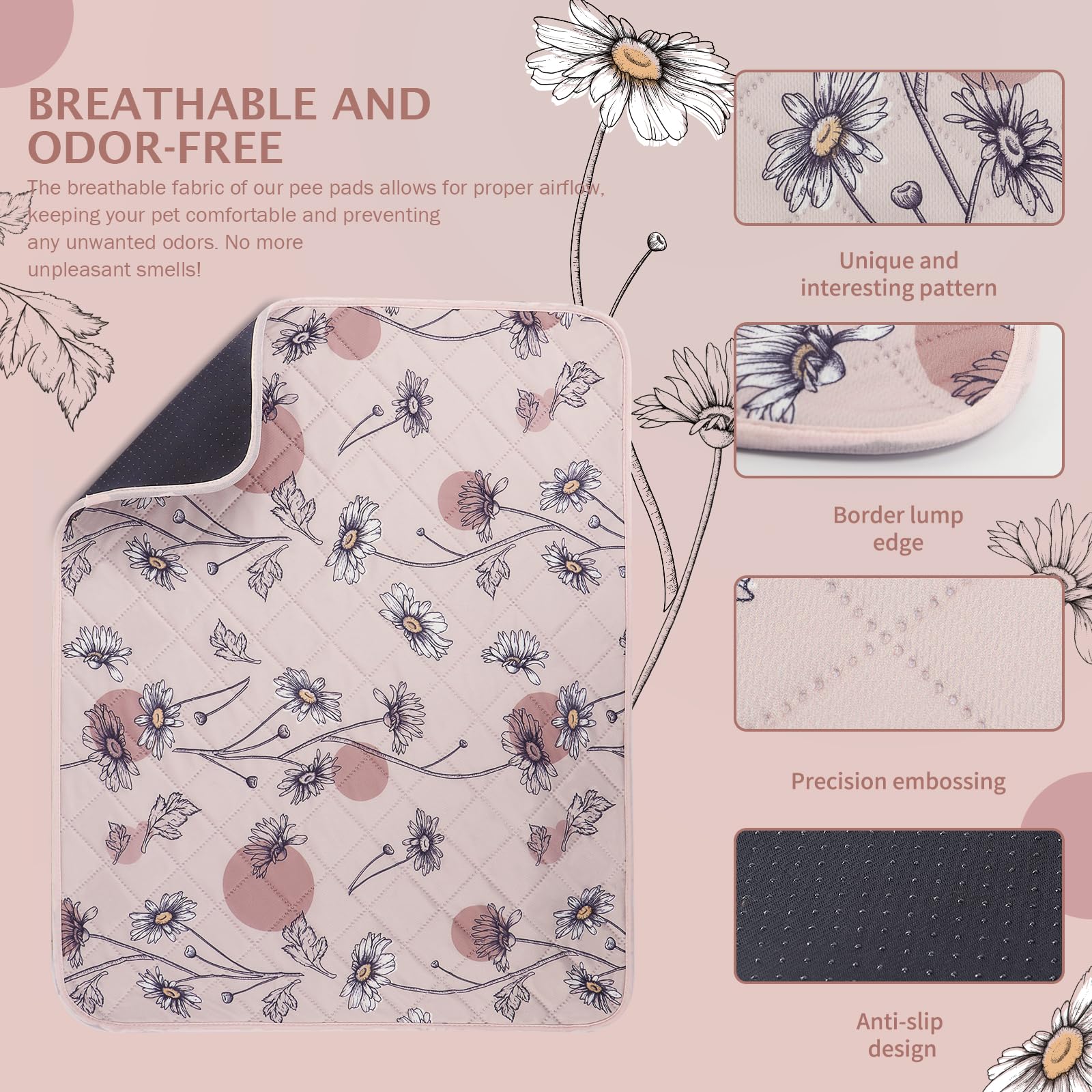 Ieuumler Washable Pee Pads For Dogs, 2 Pack Non-Slip & Waterproof Pack Whelping Pad, Reusable Washable Puppy Potty Training Pad