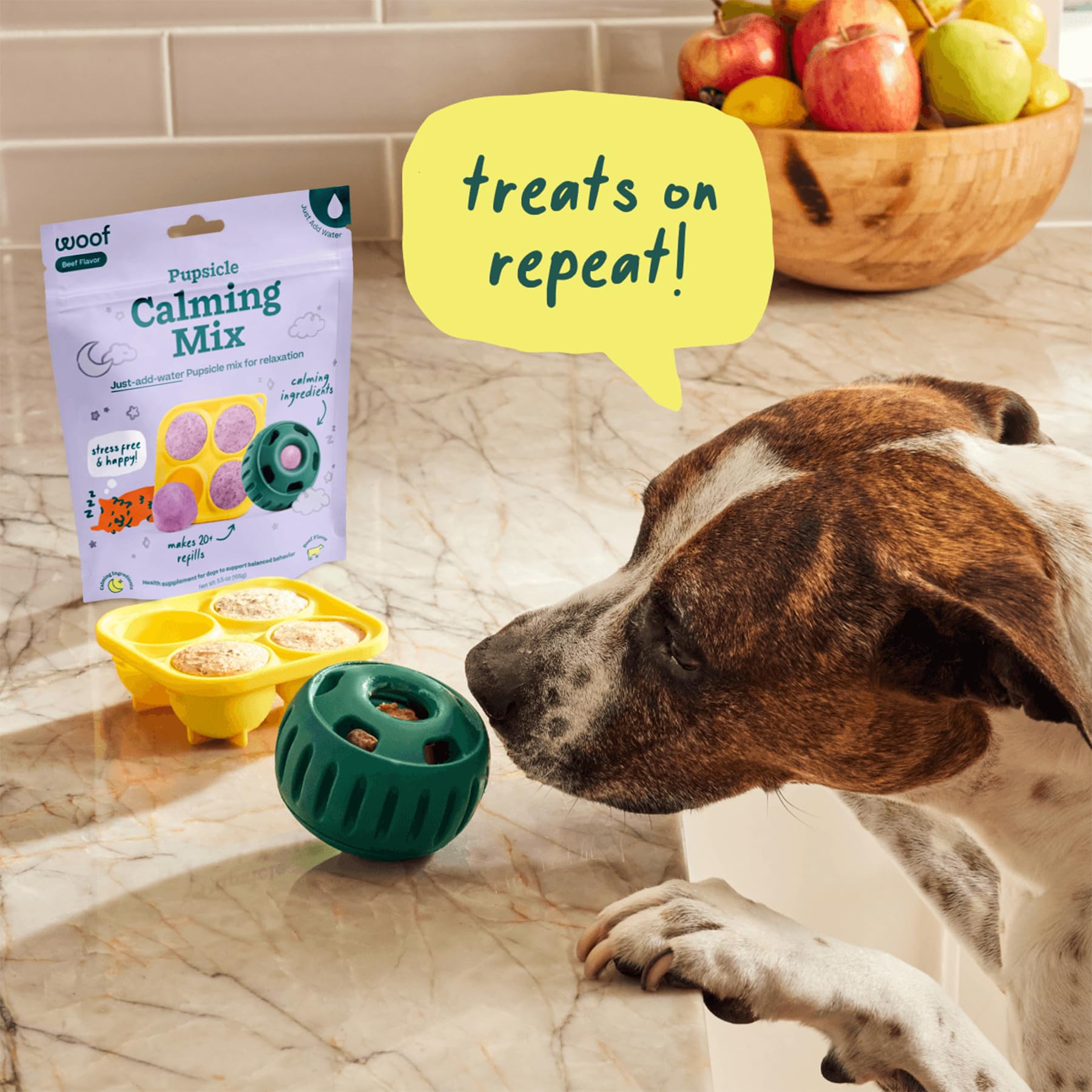 WOOF Dog Pupsicle Mix - Easy-to-Make DIY Pupsicle Refills - Tasty, Healthy Pupsicle Mix - Wholesome Ingredients - Long-Lasting -