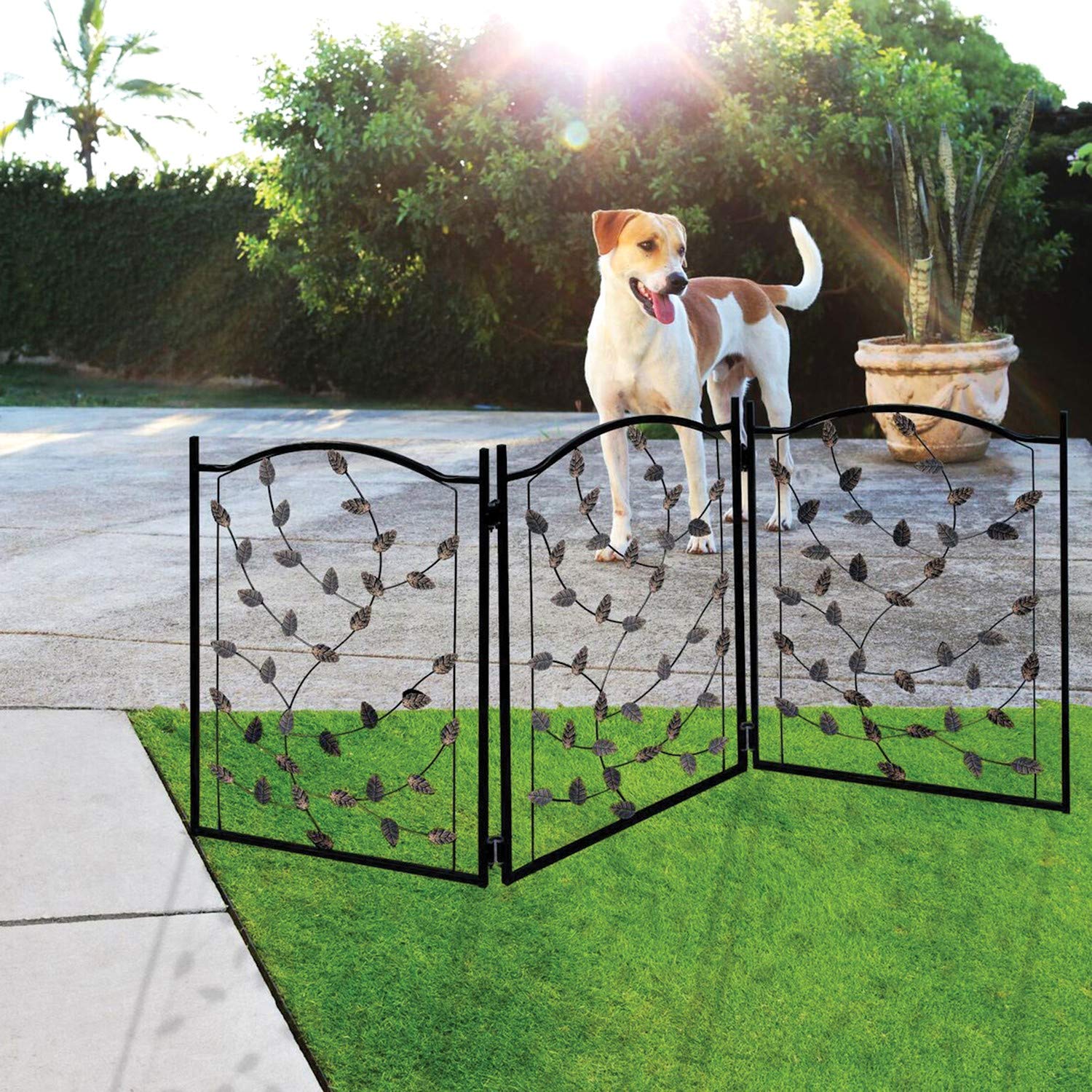 Etna Products Tt Leaf Design Metal Pet Gate