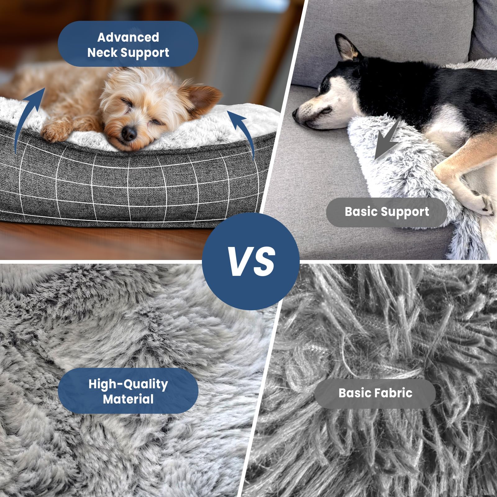 Blunique Calming Dog Bed For Couch, 35 X 31 Inch Removable Couch Cover For Dogs/Cats Washable, Non-Slip Fluffy Plush Dog Sofa Ma