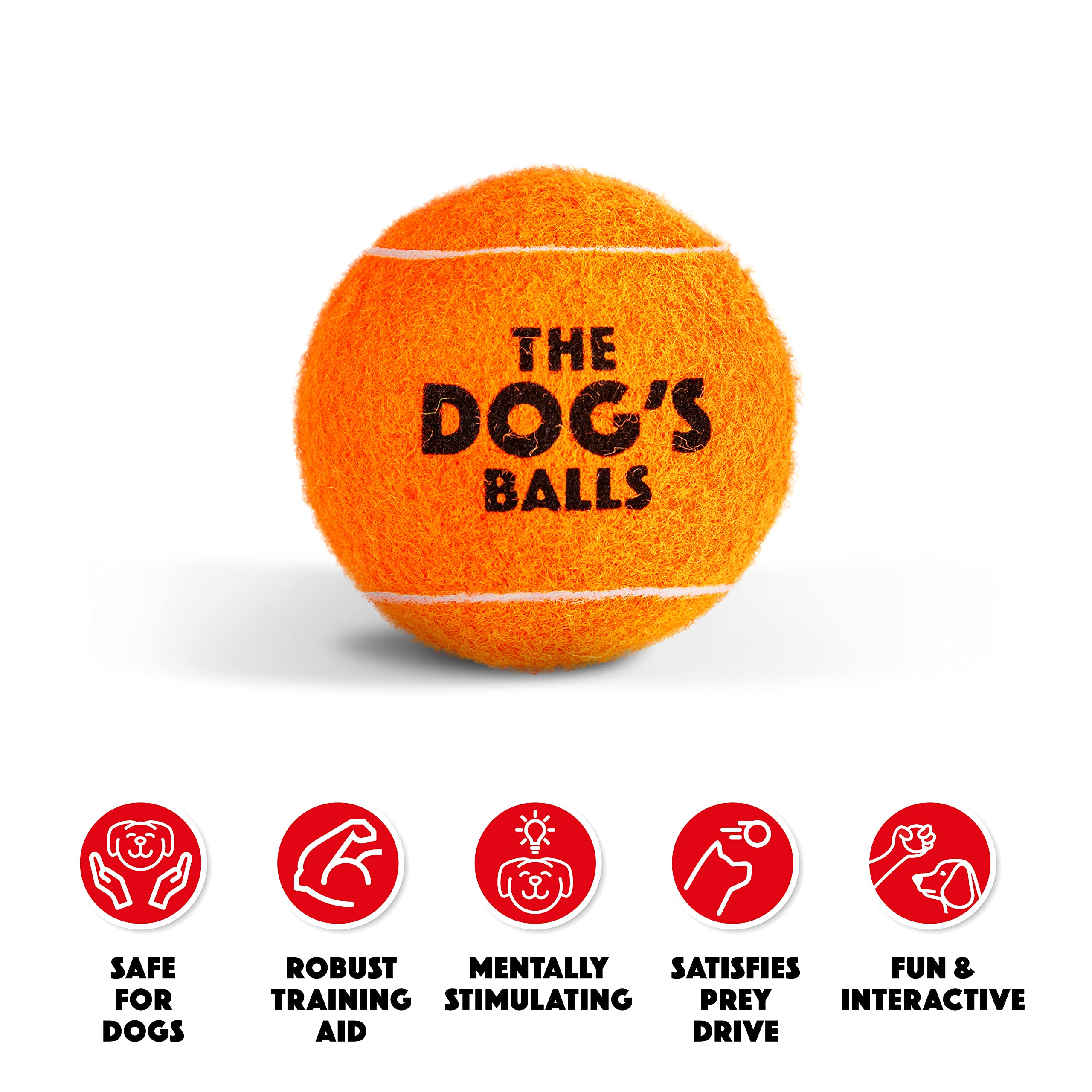 The Dog'S Balls, Dog Tennis Balls, 12-Pack Orange Dog Toy, Strong Dog & Puppy Ball For Training, Play, Exercise & Fetch
