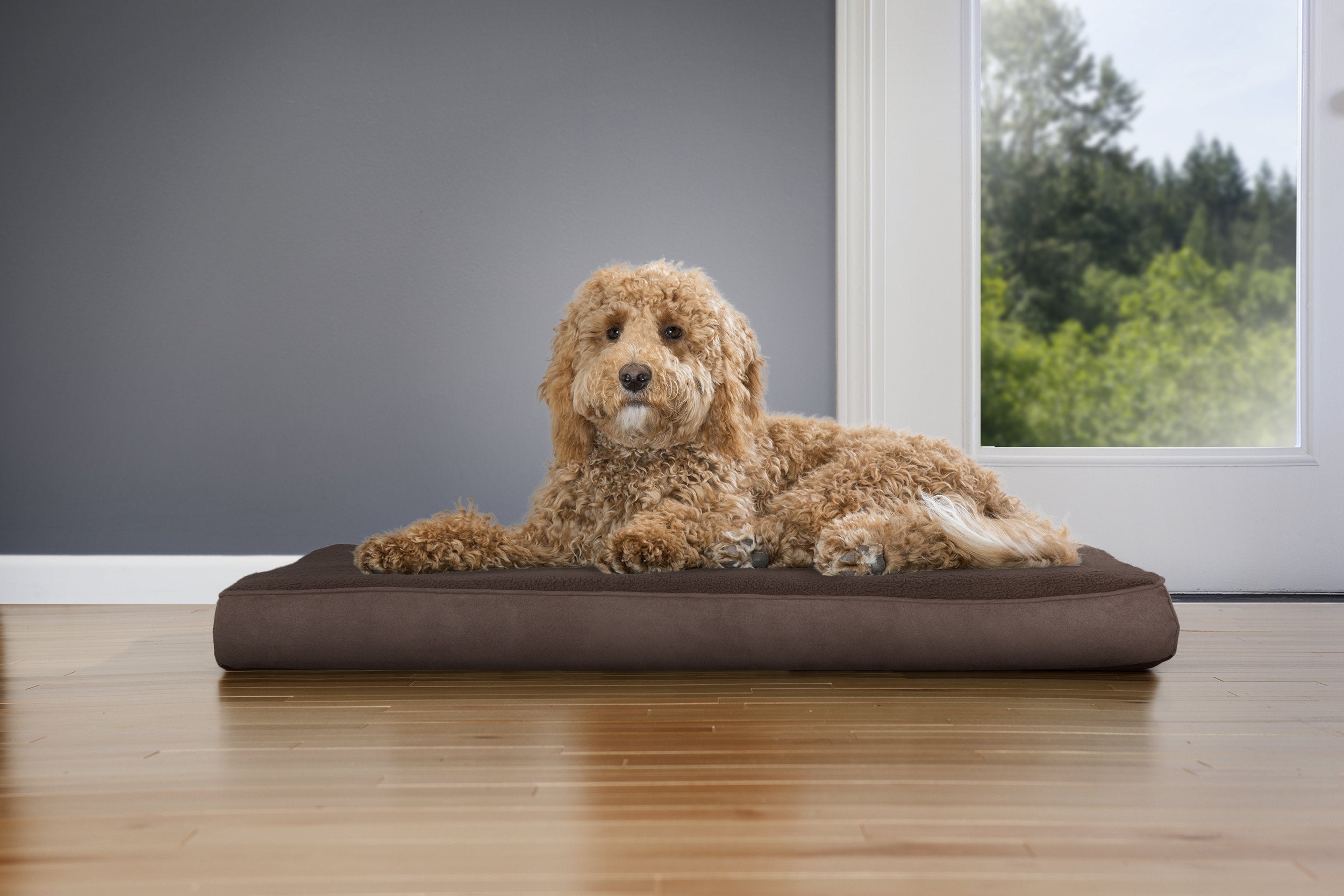 Furhaven Orthopedic Dog Bed For Large Dogs W/ Removable Washable Cover, For Dogs Up To 125 Lbs - Terry & Suede Mattress - Espres