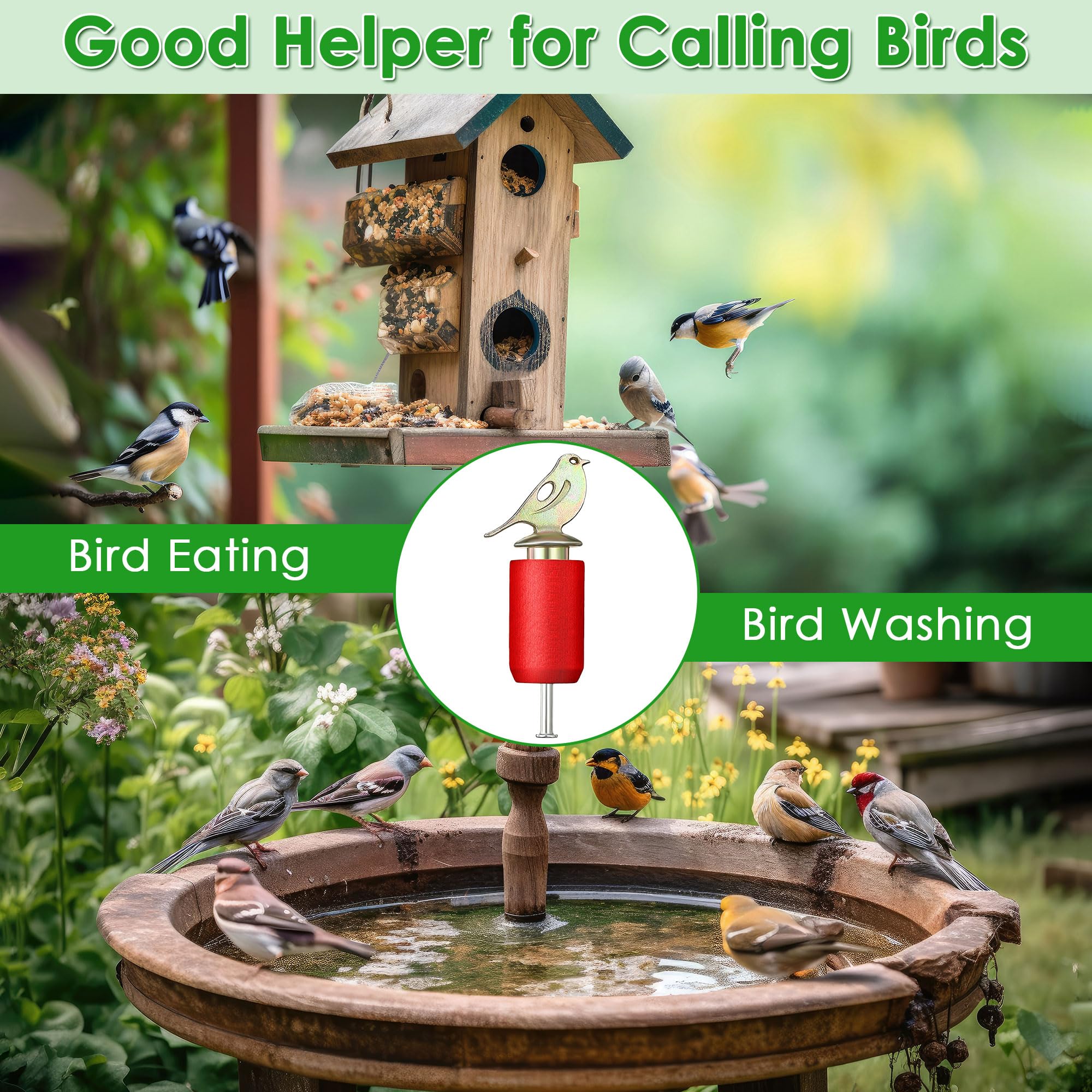 Dreyoo Beetle & Bee Bird Call With Rosin, Imitating Bird Sounds Made Of Zinc Alloy And Wooden For Birds Lovers, Birds Watching G