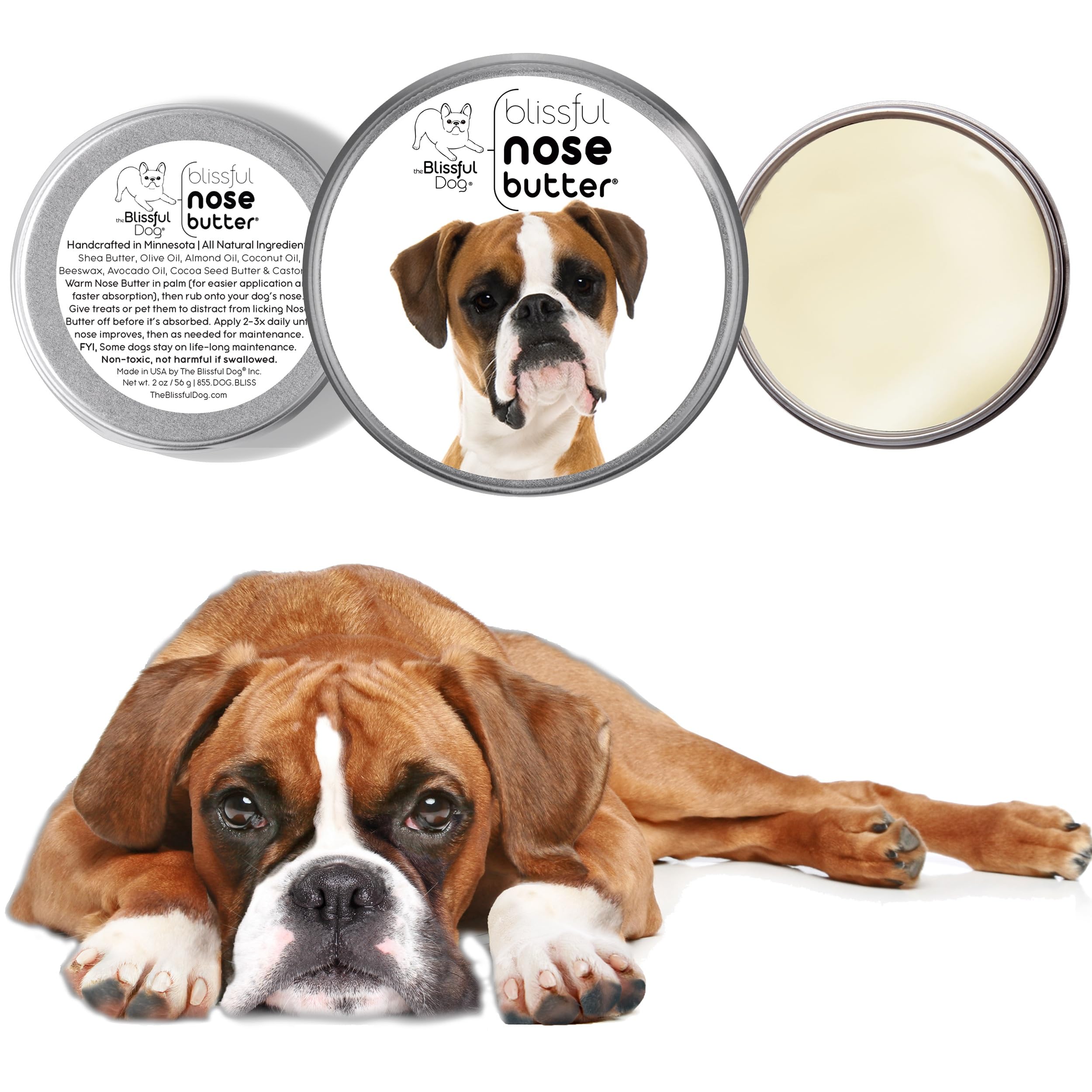 The Blissful Dog Fawn Boxer Unscented Nose Butter, 16oz