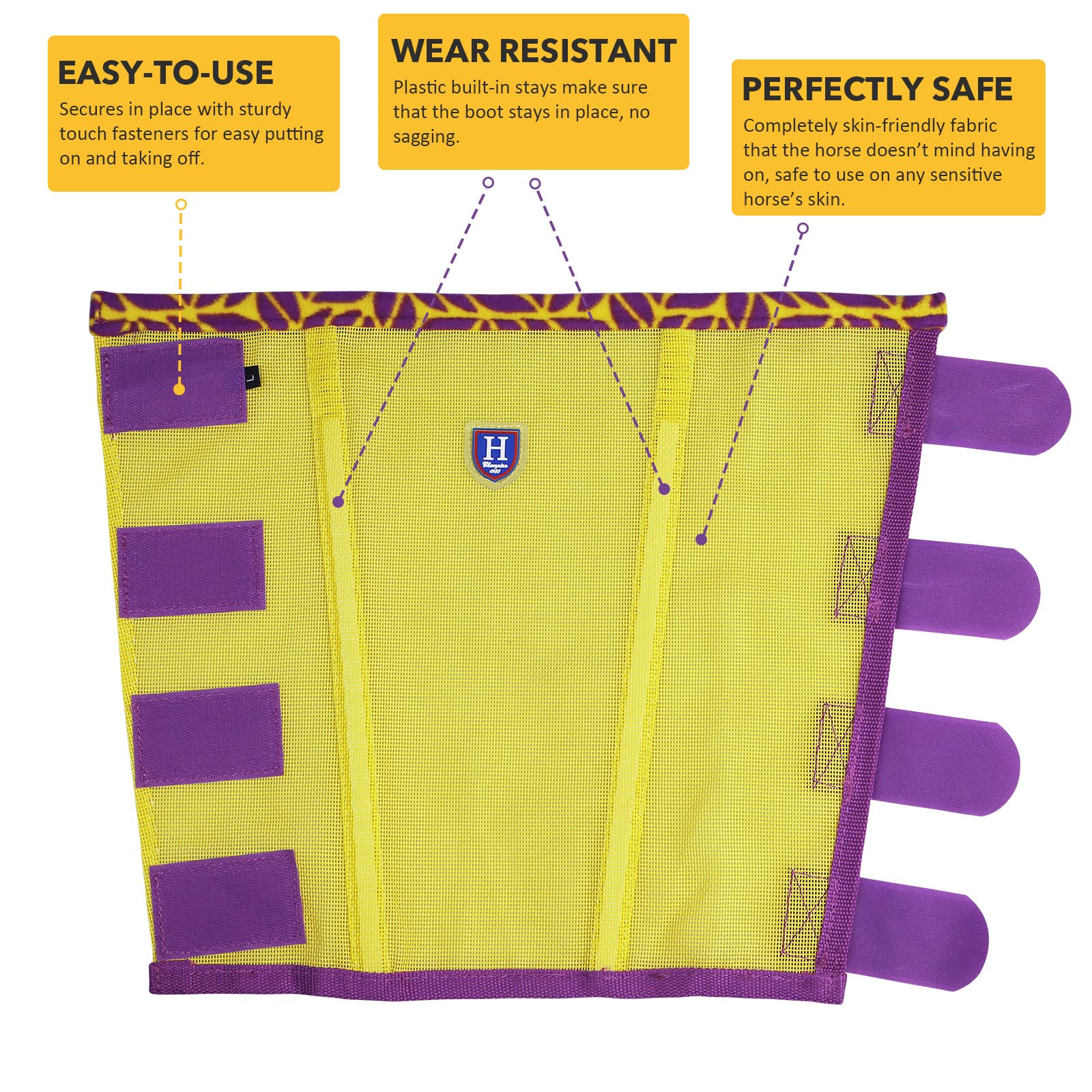 Caremaster Fine Mesh Fly Boots Loose Fitting & Non-Slip Horse Fly Leggings Fleece Air Flow (Set Of 4) Summer Lime Medium