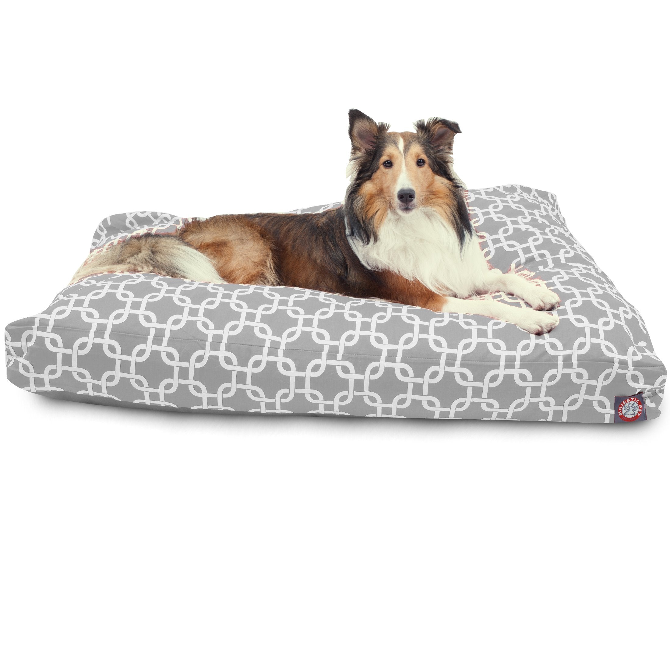 Majestic Pet Gray Links Large Rectangle Indoor Outdoor Pet Dog Bed With Removable Washable Cover