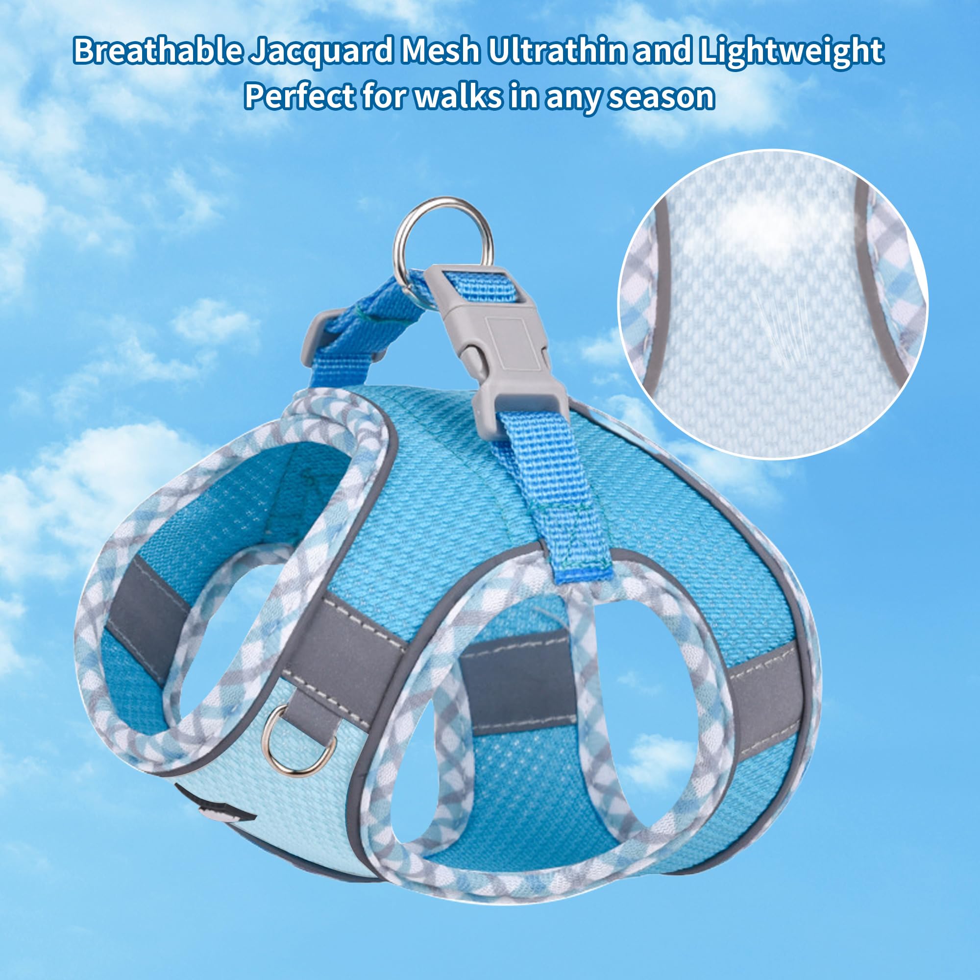 Aiitle Escape-Proof Dog Harness - Extra Soft Jacquard Fabric With Moisture-Wicking Lining, Adjustable Fit For Boston Terrier, Pe